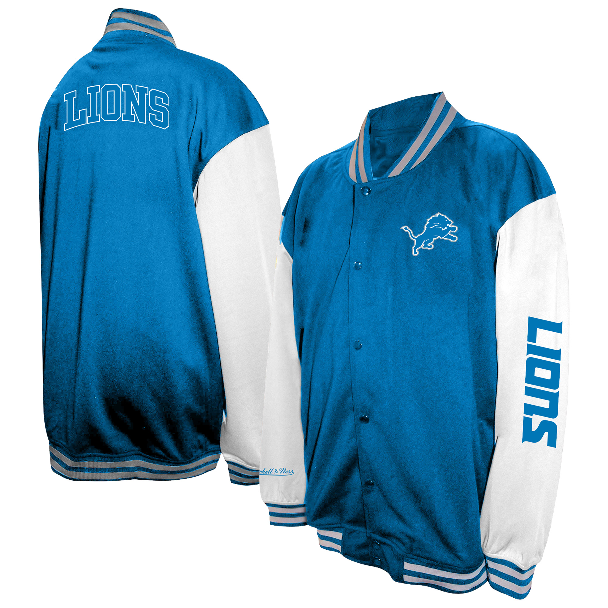 Men's Profile  Blue Detroit Lions Big & Tall Full-Snap Varsity Jacket