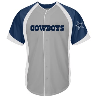 Men's Fanatics  Gray Dallas Cowboys Big & Tall Button-Up Raglan Fashion Top