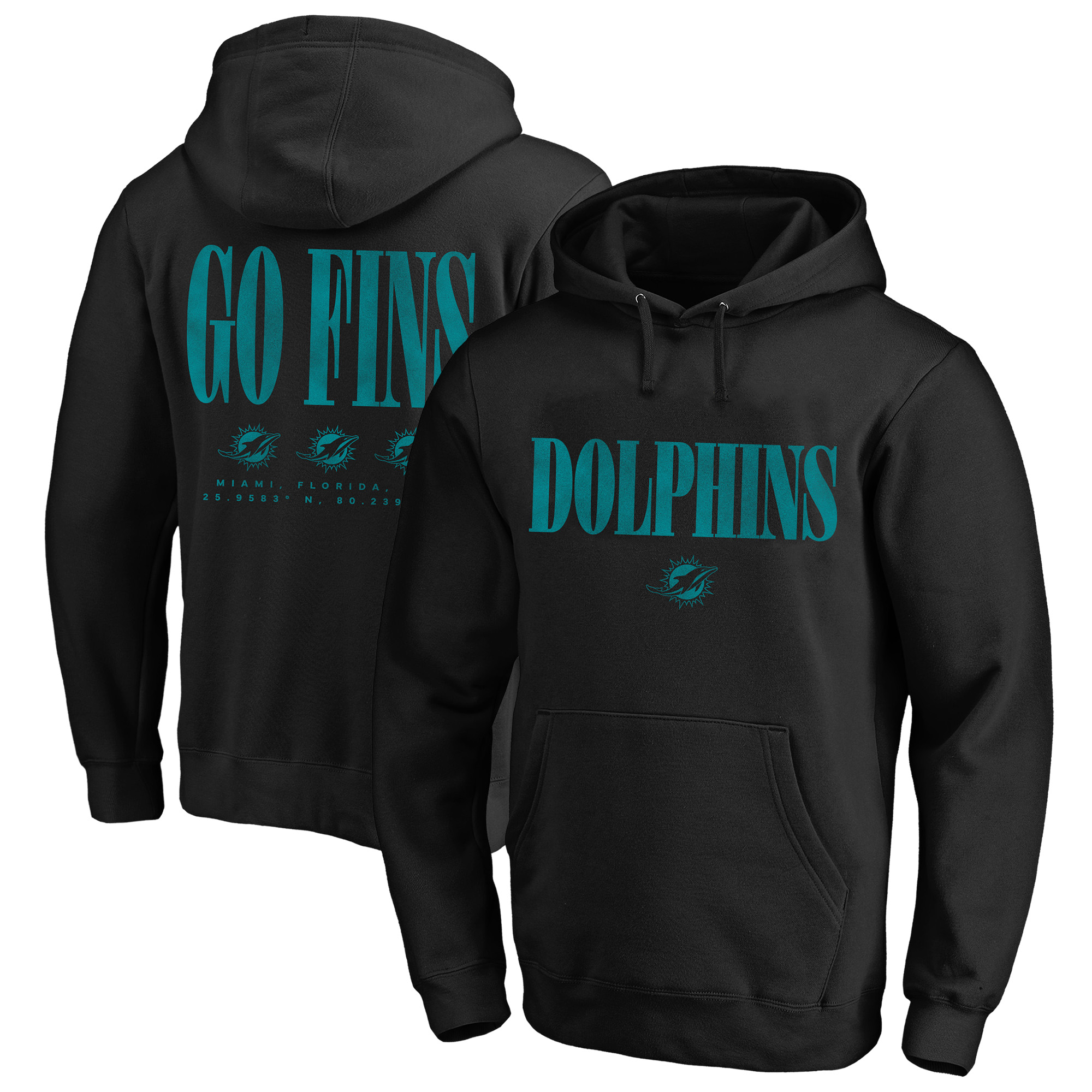 Men's Fanatics Black Miami Dolphins Big & Tall Relaxed Intense Rivalry Hoodie