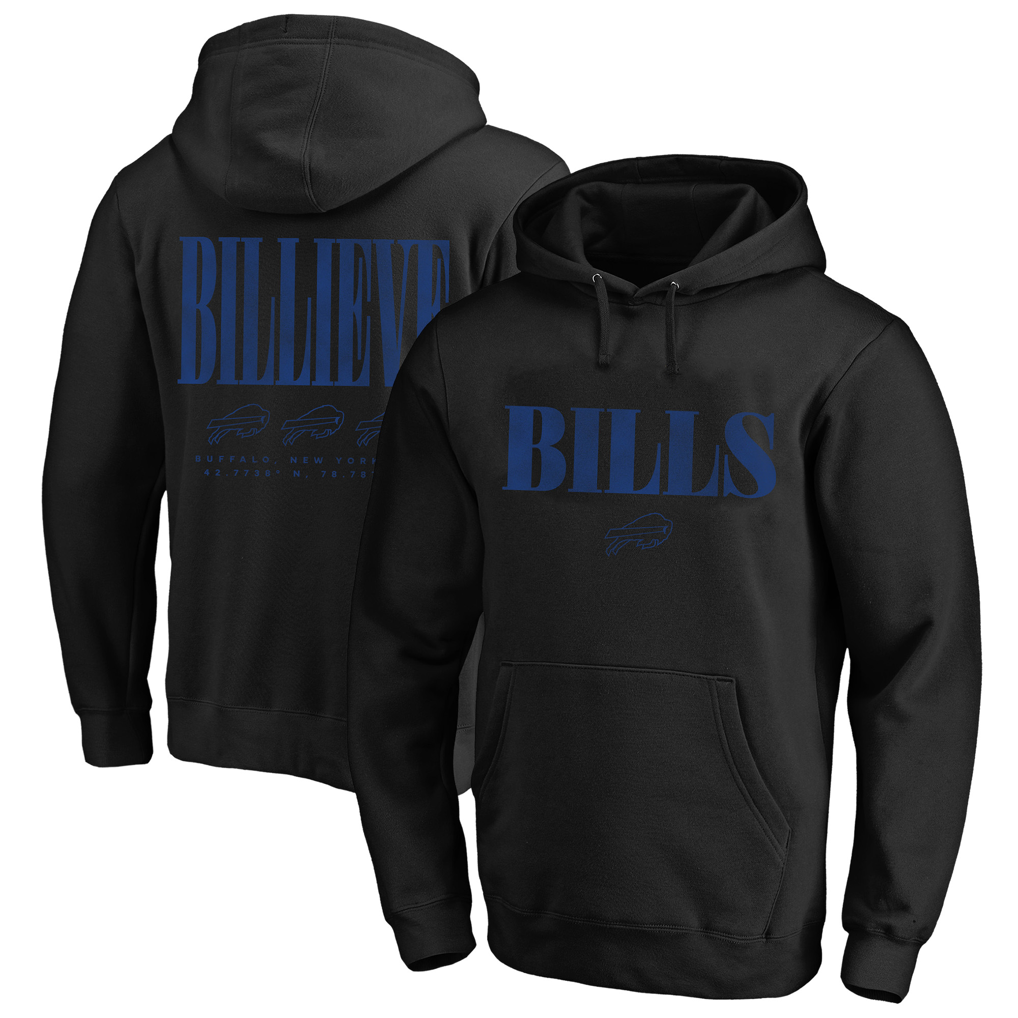 Men's Fanatics Black Buffalo Bills Big & Tall Relaxed Intense Rivalry Hoodie