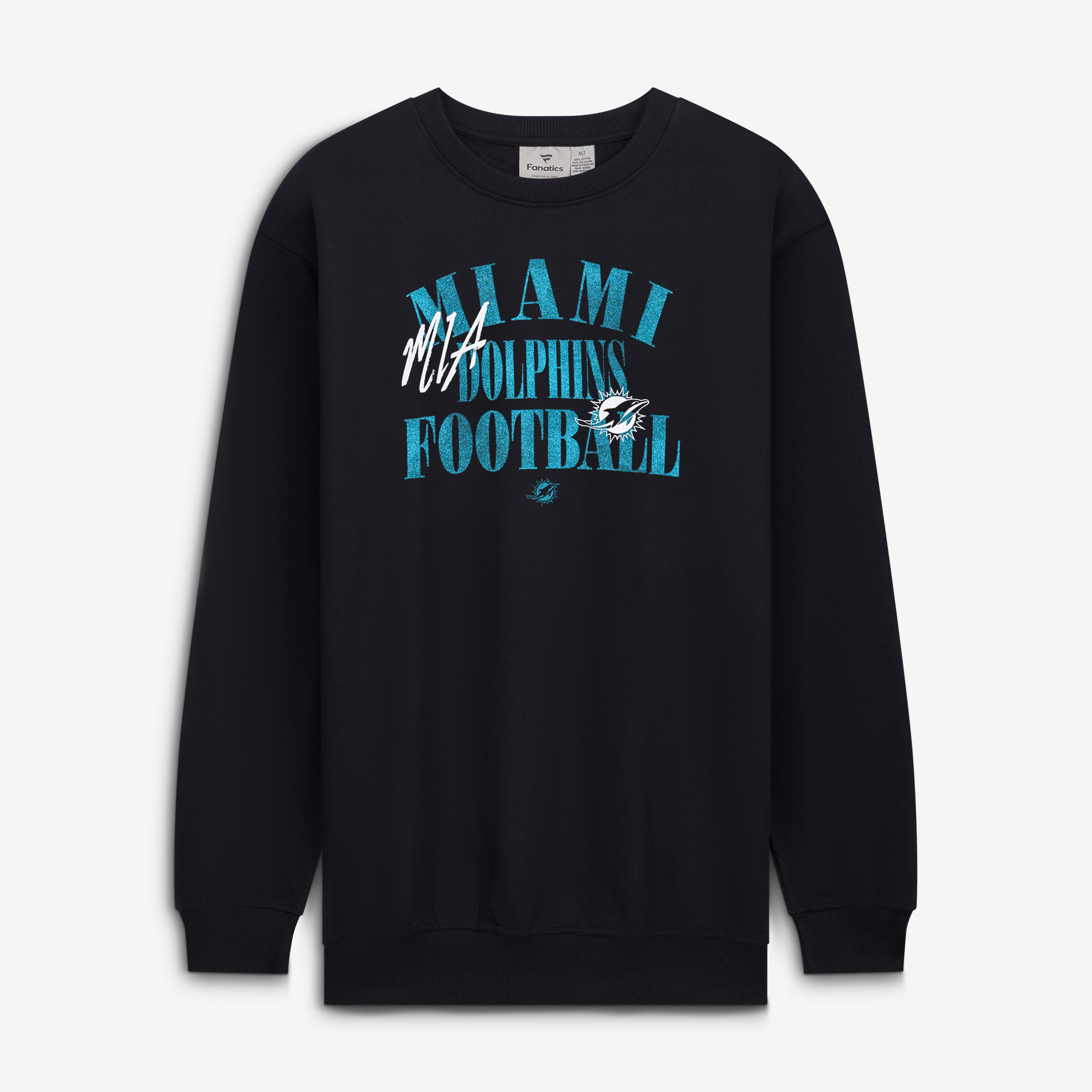 Men's Fanatics Black Miami Dolphins Big & Tall Relaxed Halftime Lead Sweatshirt
