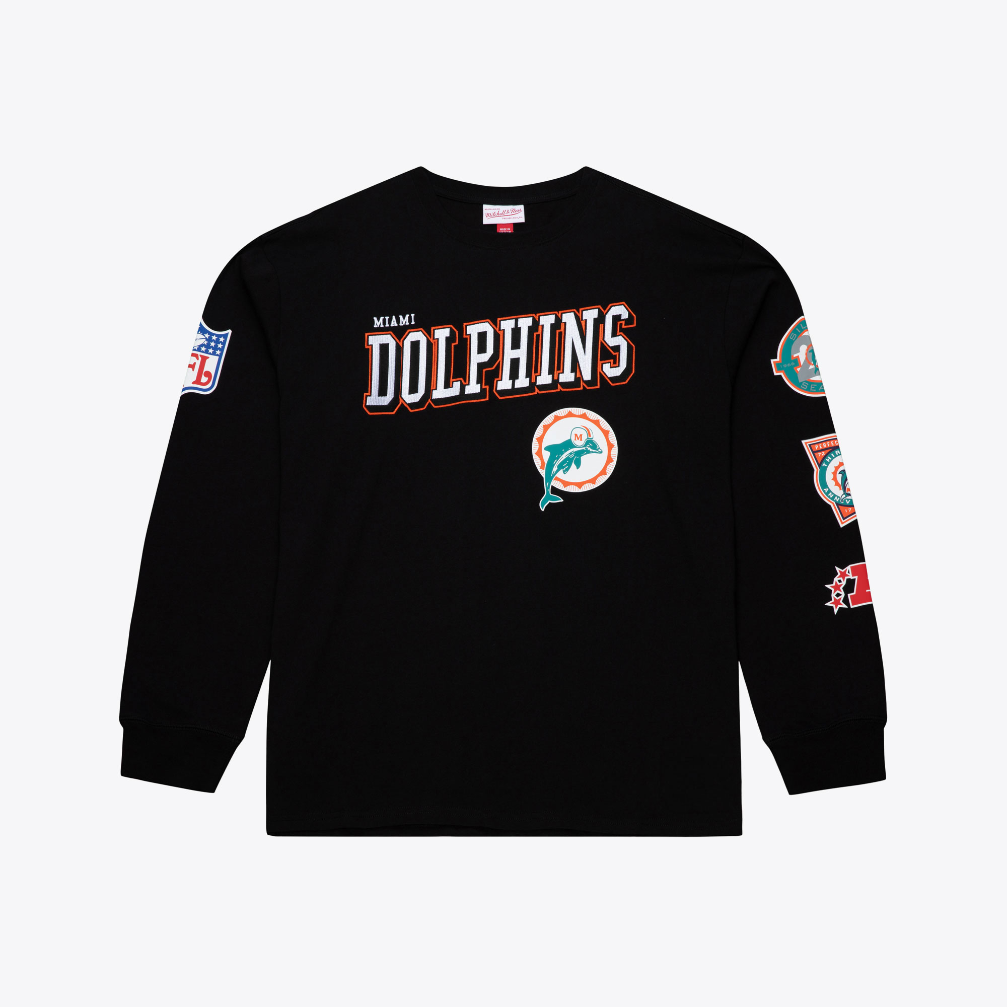 Men's Mitchell & Ness  Black Miami Dolphins Big & Tall Training Camp Long Sleeve T-Shirt