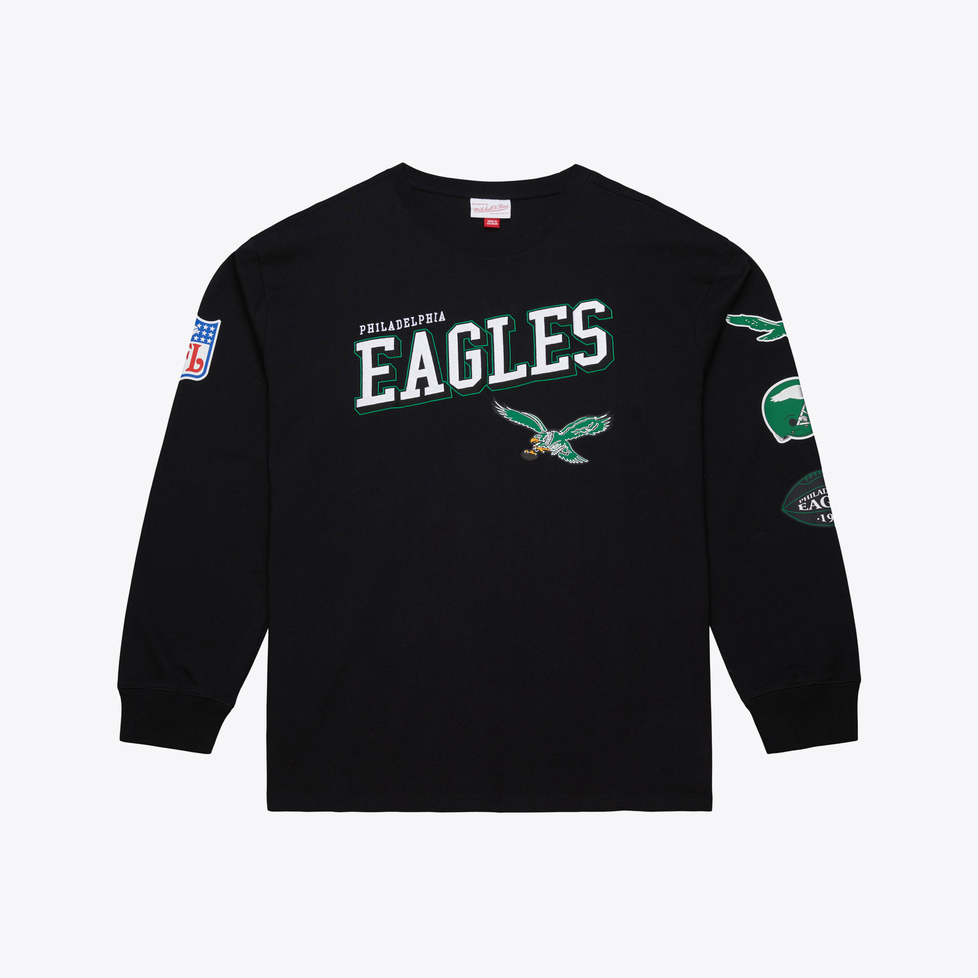 Men's Mitchell & Ness Black Philadelphia Eagles Big & Tall Training Camp Long Sleeve T-Shirt