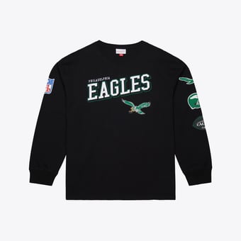 Men's Mitchell & Ness  Black Philadelphia Eagles Big & Tall Training Camp Long Sleeve T-Shirt