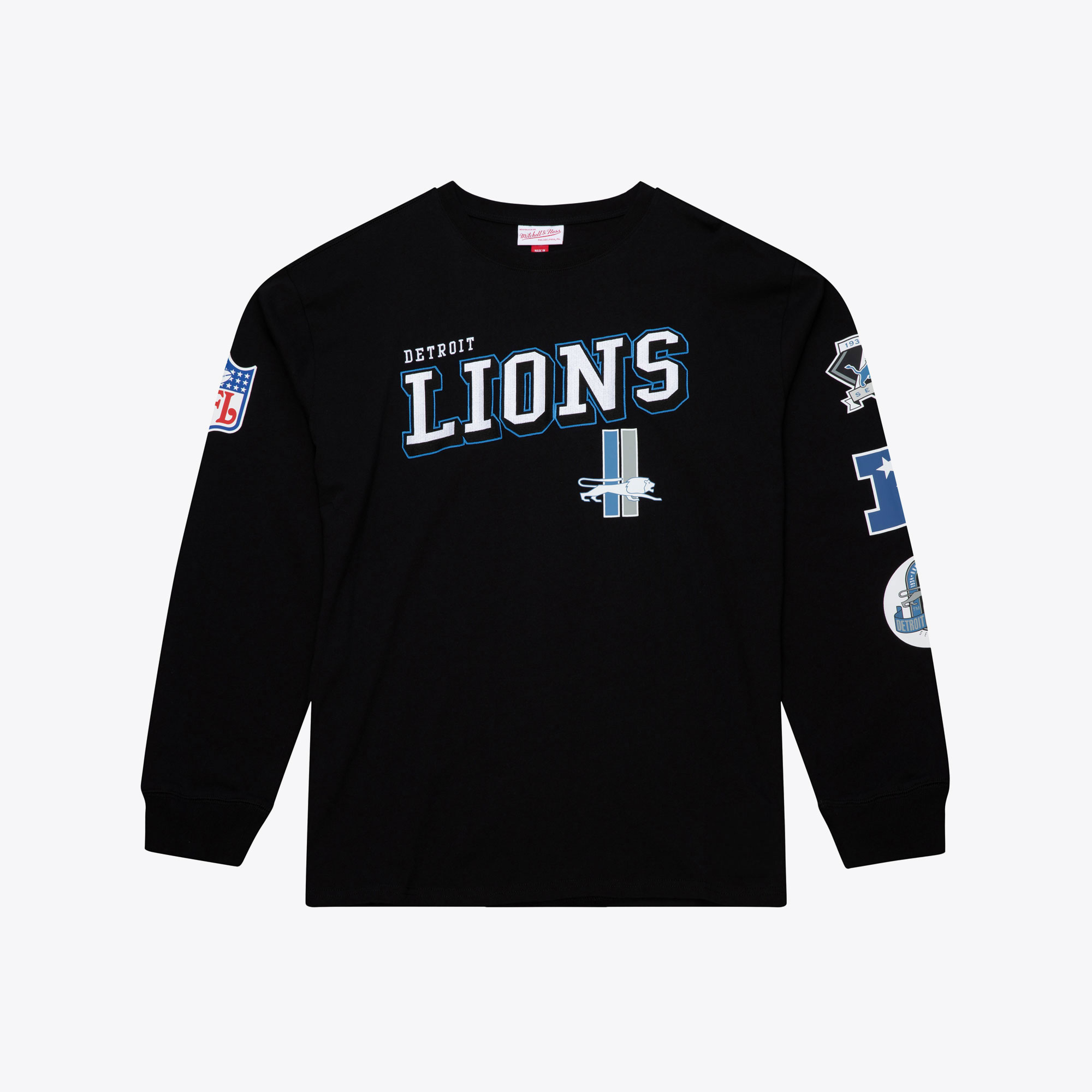 Men's Mitchell & Ness  Black Detroit Lions Big & Tall Training Camp Long Sleeve T-Shirt
