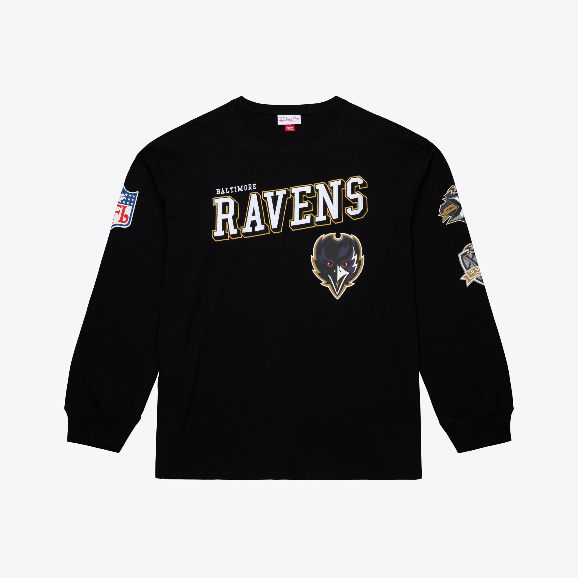 Men's Mitchell & Ness Black Baltimore Ravens Big & Tall Training Camp Long Sleeve T-Shirt