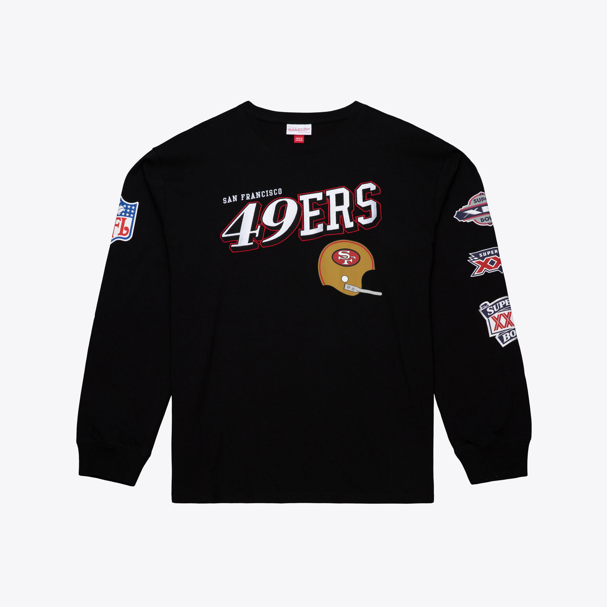 Men's Mitchell & Ness Black San Francisco 49ers Big & Tall Training Camp Long Sleeve T-Shirt