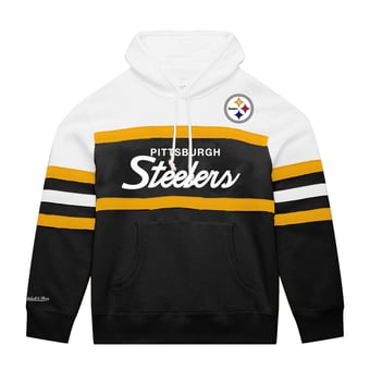 Men's Mitchell & Ness  White/Black Pittsburgh Steelers Big & Tall Head Coach Hoodie