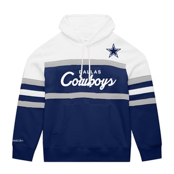 Men's Mitchell & Ness  White/Navy Dallas Cowboys Big & Tall Head Coach Hoodie