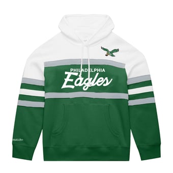 Men's Mitchell & Ness  White/Kelly Green Philadelphia Eagles Big & Tall Head Coach Hoodie