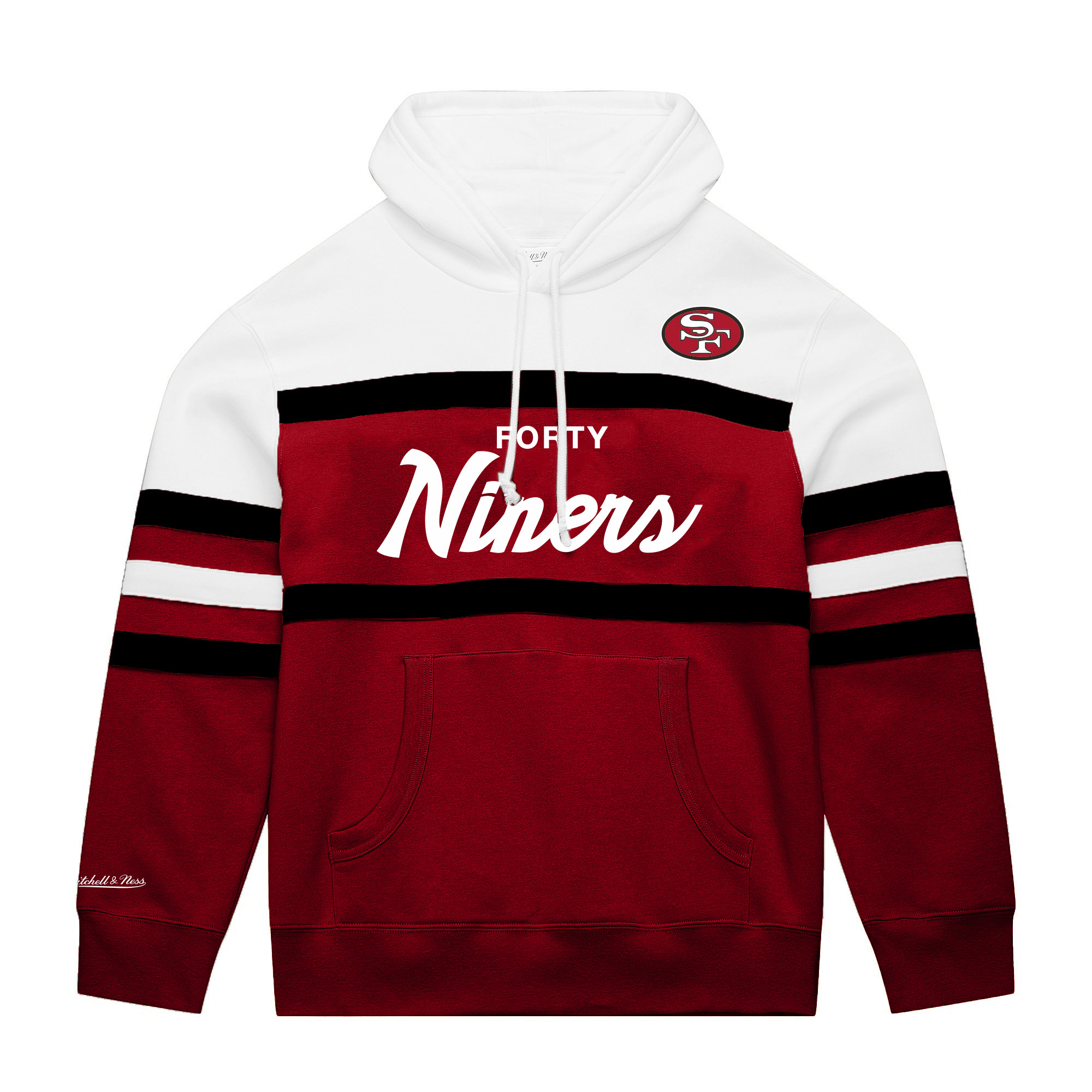 Men's Mitchell & Ness  White/Red San Francisco 49ers Big & Tall Head Coach Hoodie