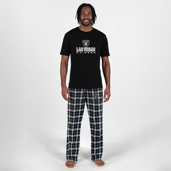 Men's Concepts Sport  Black Las Vegas Raiders Big & Tall Highland Sleep Set