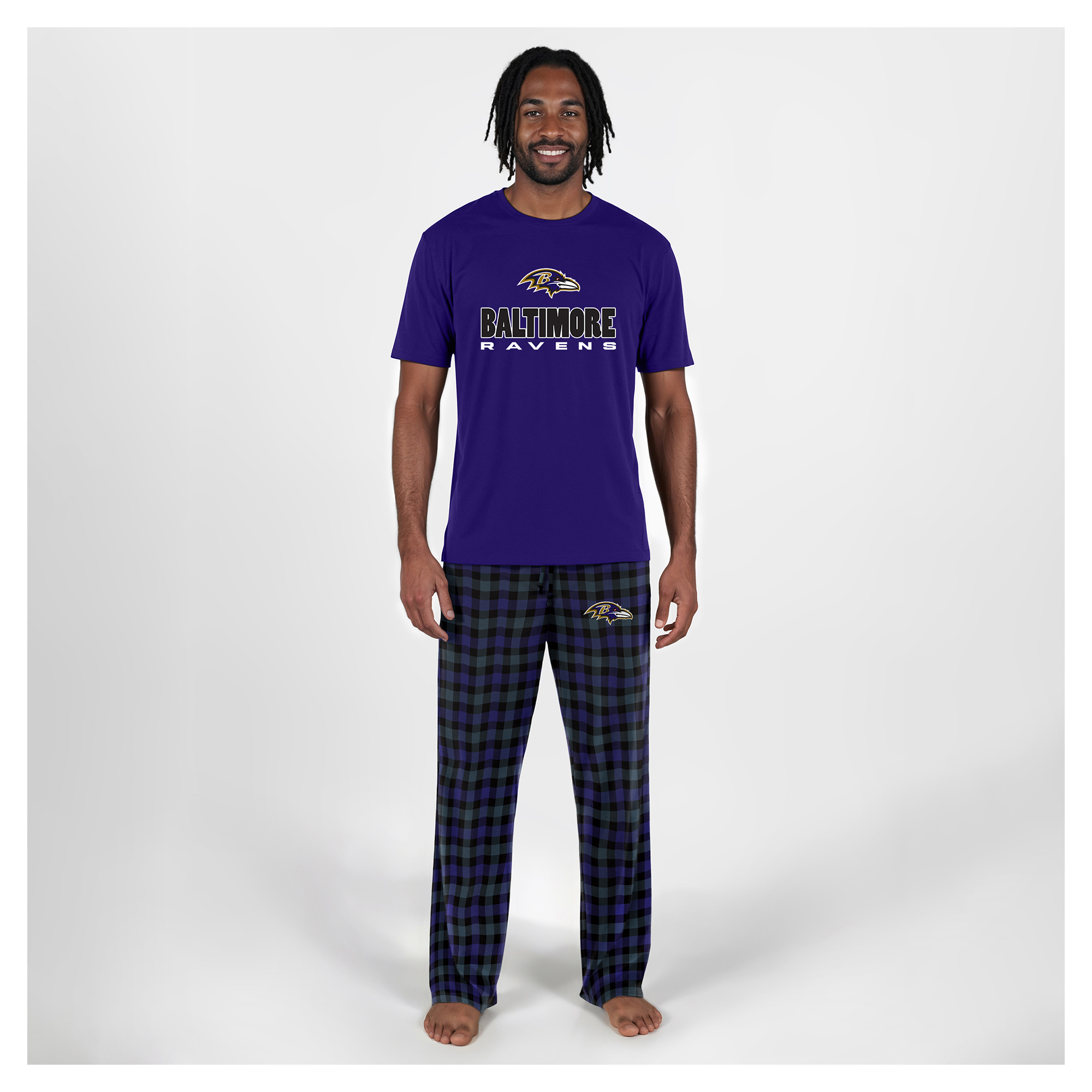 Men's Concepts Sport  Purple Baltimore Ravens Big & Tall Highland Sleep Set