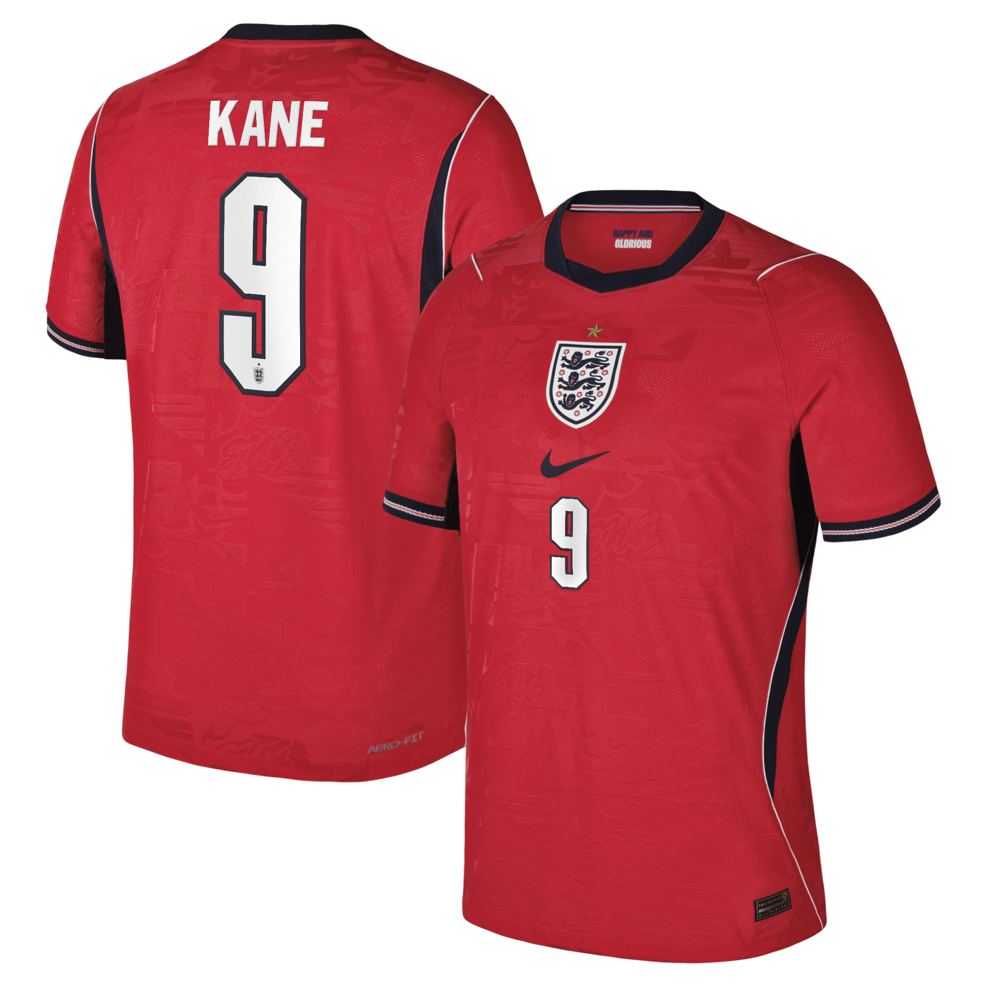 Men's Nike Harry Kane Red England National Team 2026 Away Match Authentic Jersey