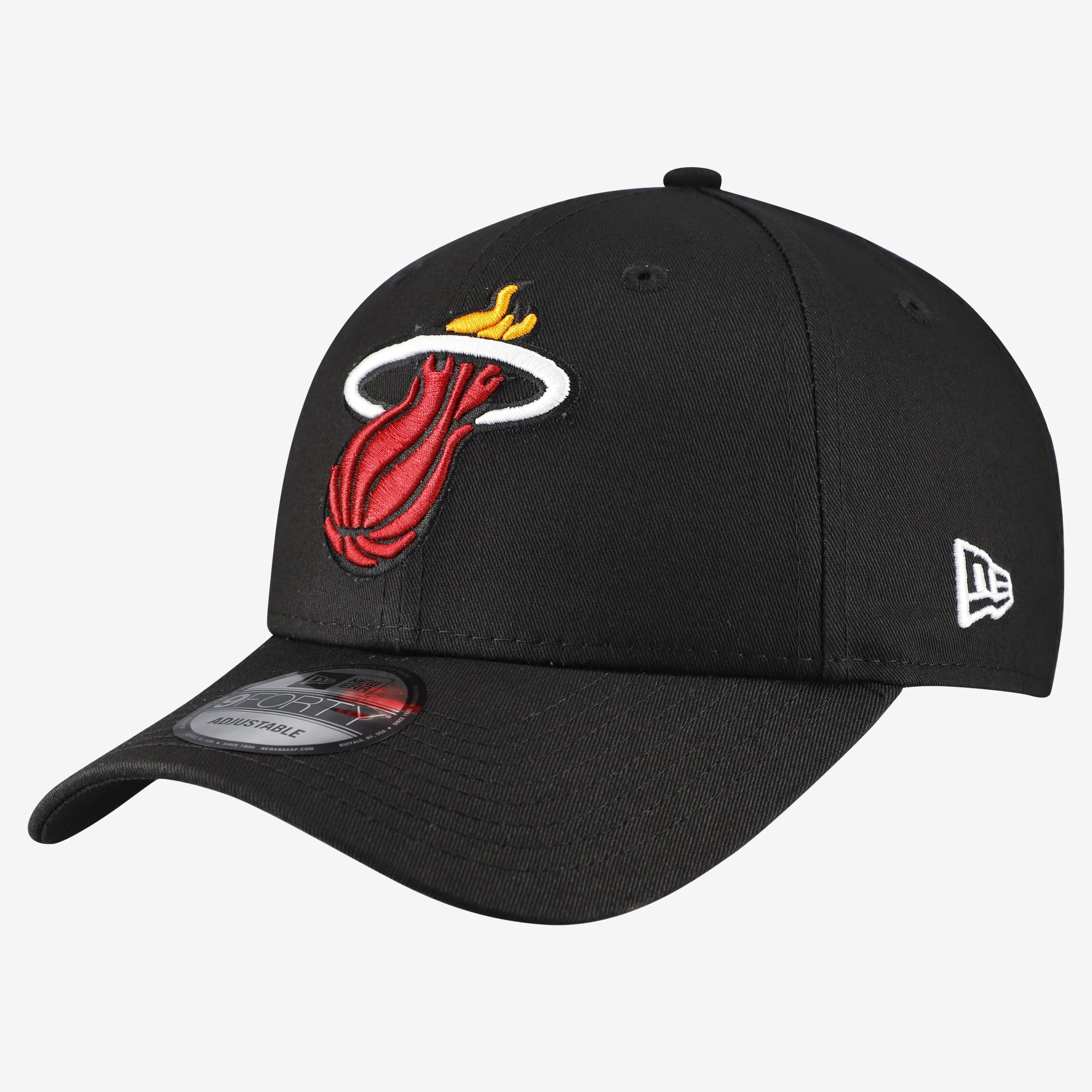 Men's New Era Black Miami Heat Team 9FORTY Adjustable Hat