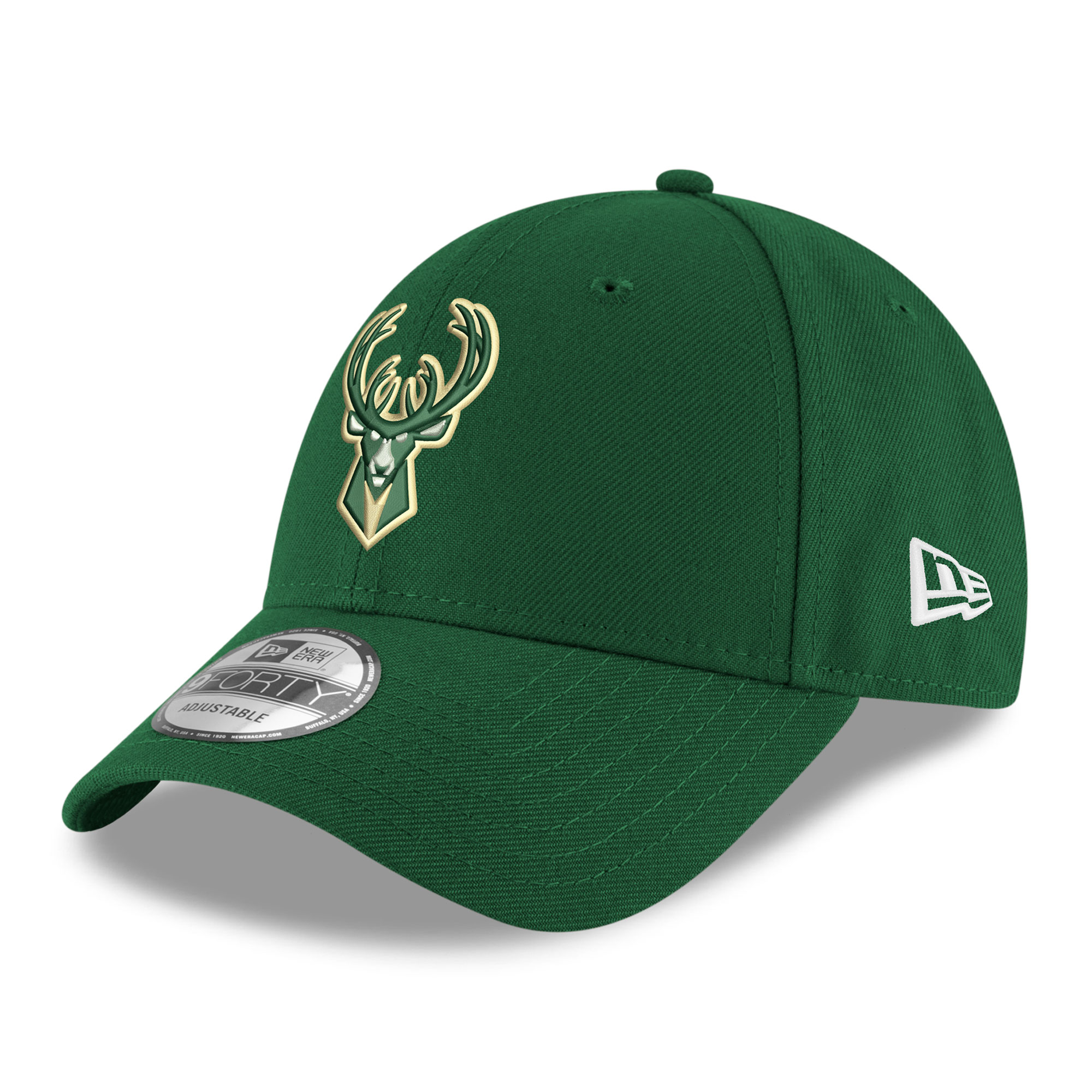 Men's New Era Green Milwaukee Bucks Team 9FORTY Adjustable Hat