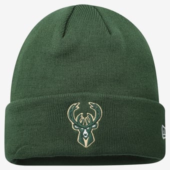 Men's New Era Hunter Green Milwaukee Bucks Cuffed Knit Hat