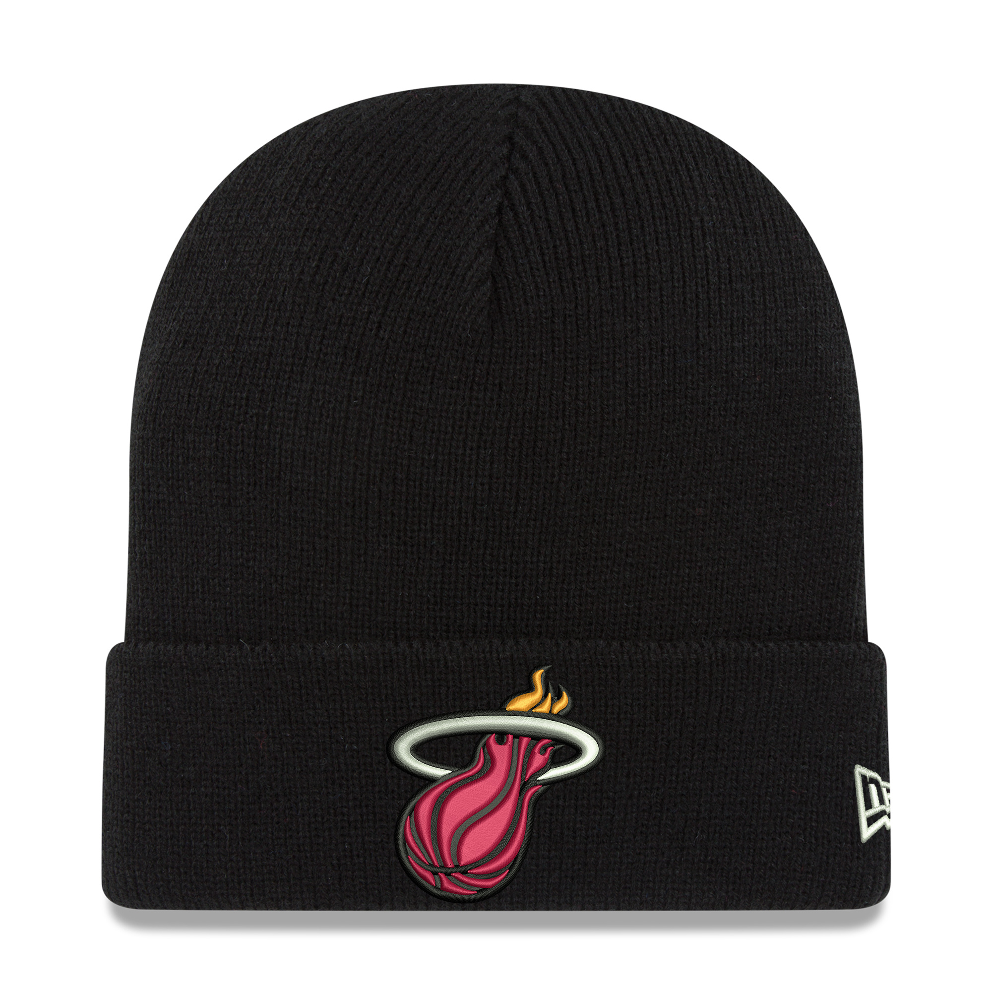 Men's New Era Black Miami Heat Cuffed Knit Hat