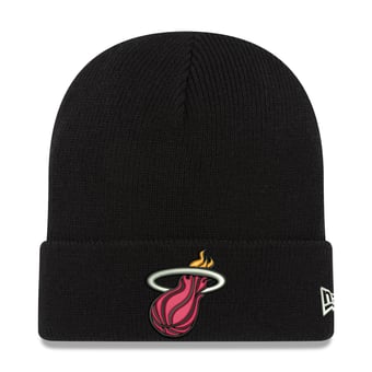 Men's New Era Black Miami Heat Cuffed Knit Hat