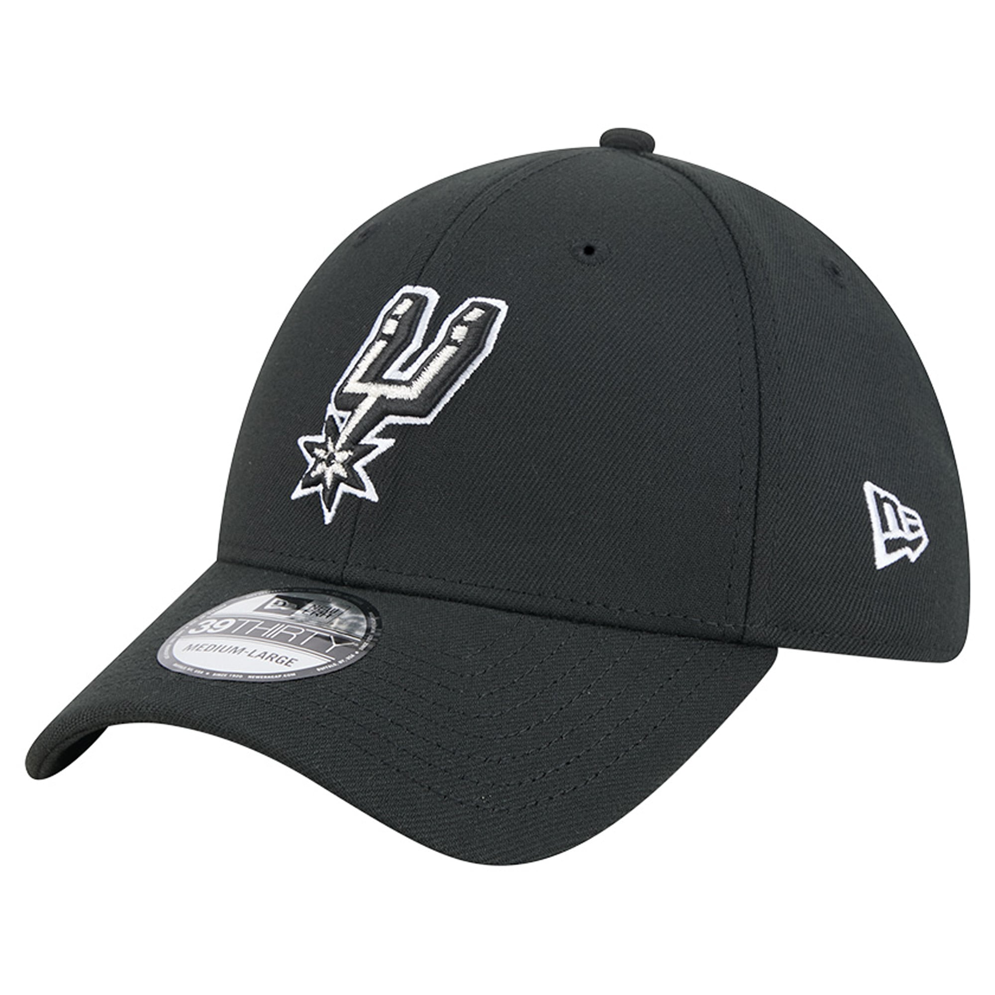 Men's New Era Black San Antonio Spurs 39THIRTY Flex Hat