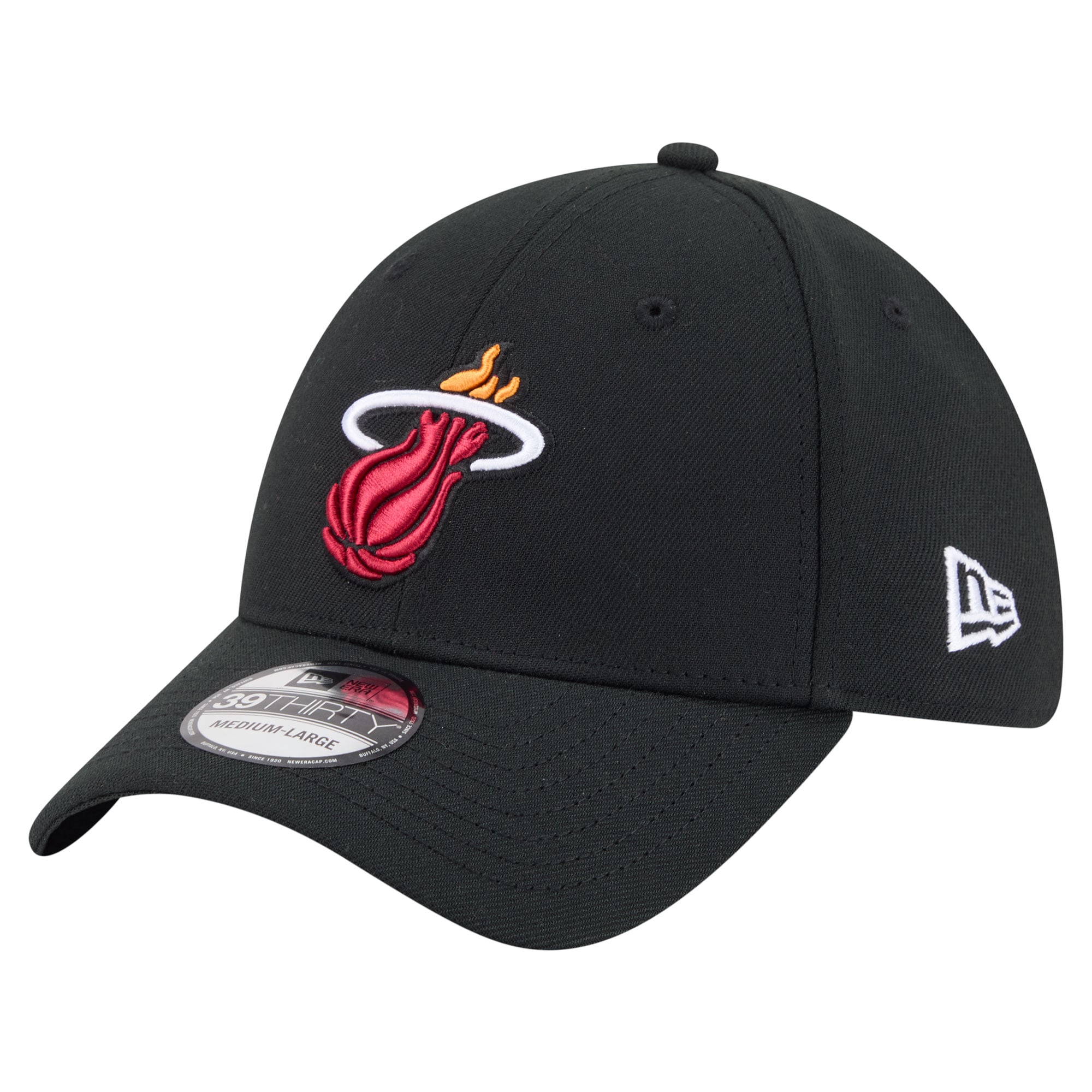 Men's New Era Black Miami Heat 39THIRTY Flex Hat