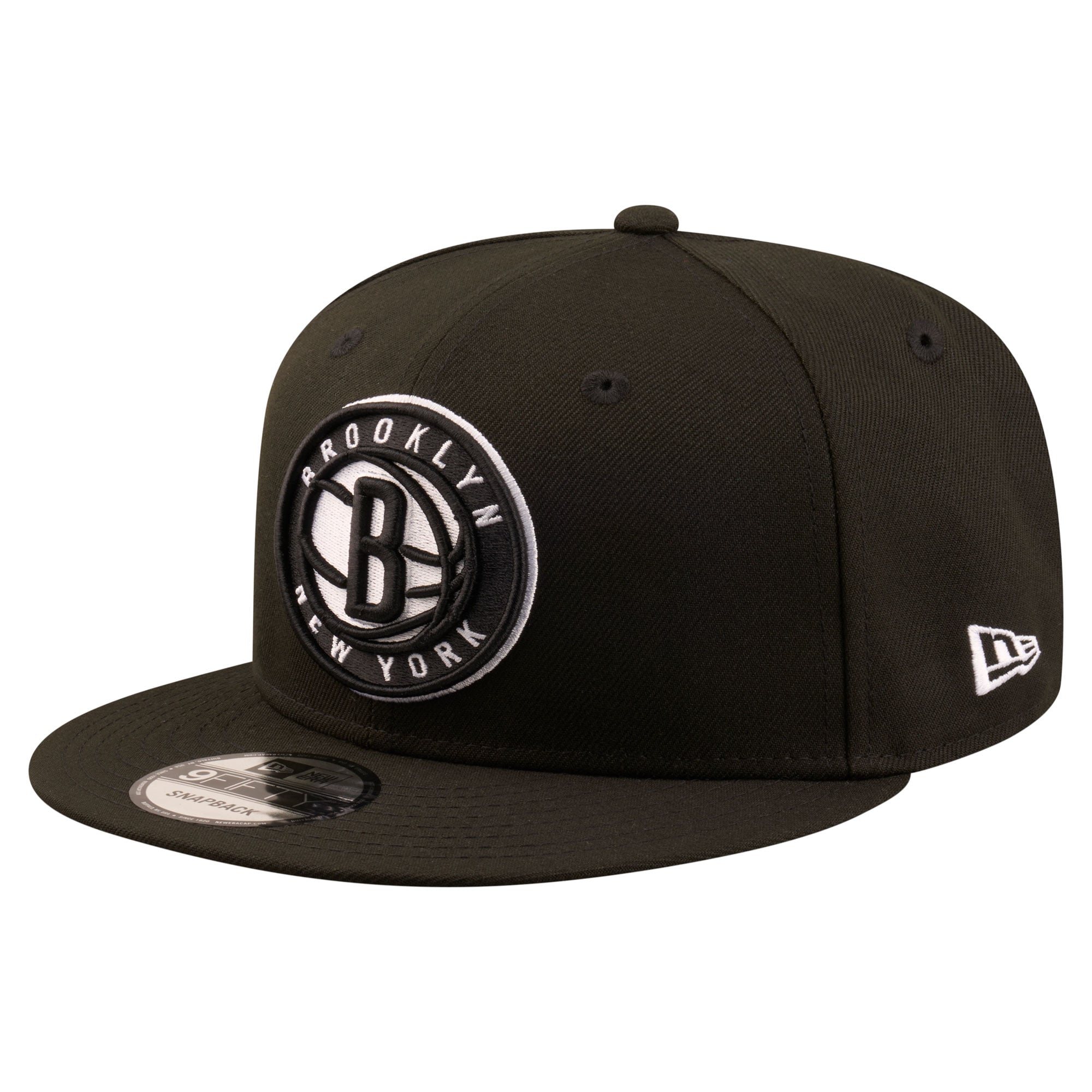 New Era Men's Black Brooklyn Nets Team 9FIFTY Snapback Hat - Black