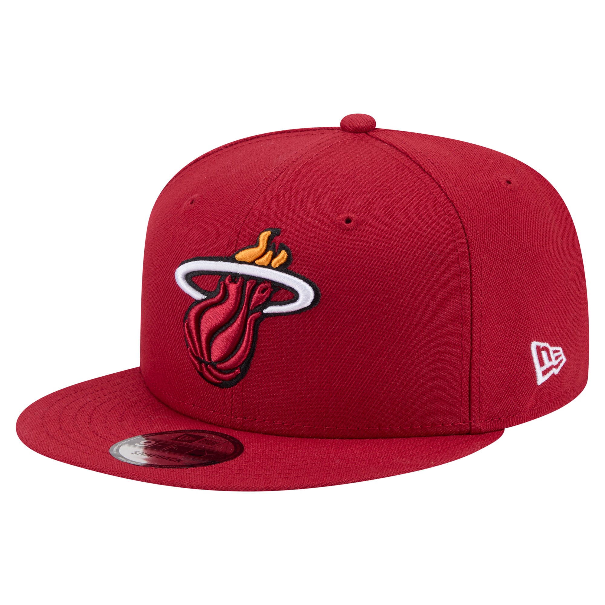 Men's New Era  Red Miami Heat Team 9FIFTY Snapback Hat