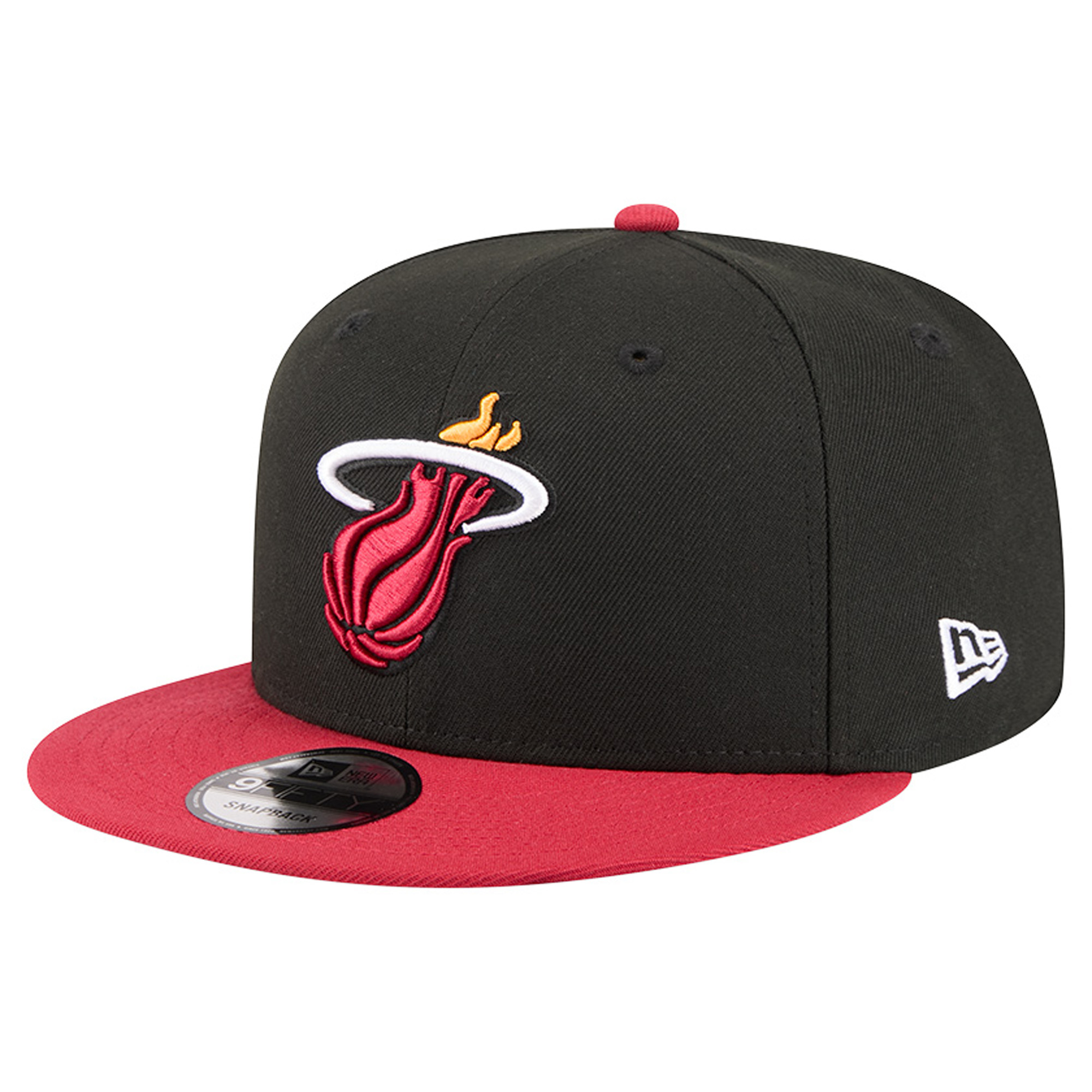 Men's New Era  Black Miami Heat Two-Tone 9FIFTY Snapback Hat