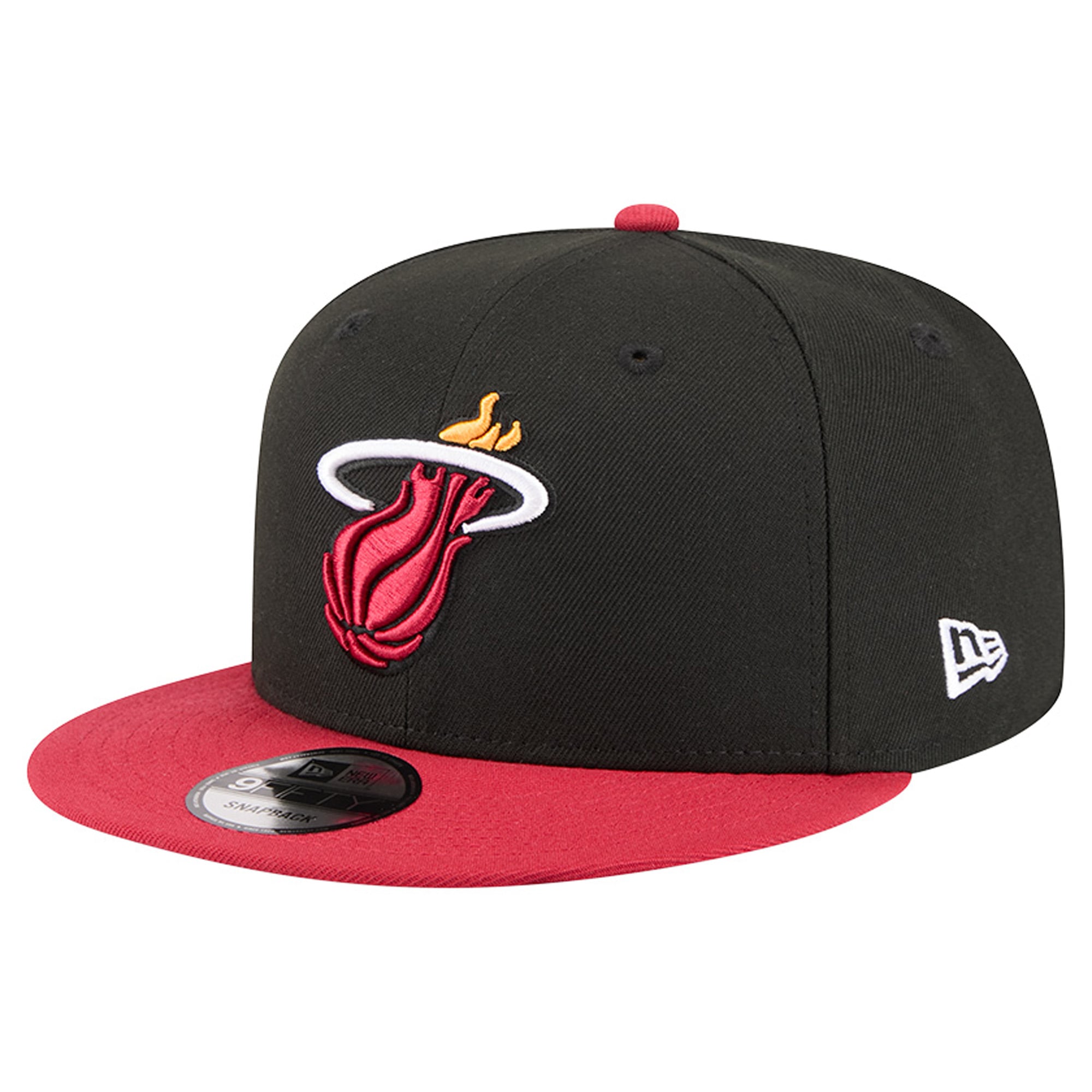 Men's New Era  Black Miami Heat Two-Tone 9FIFTY Snapback Hat