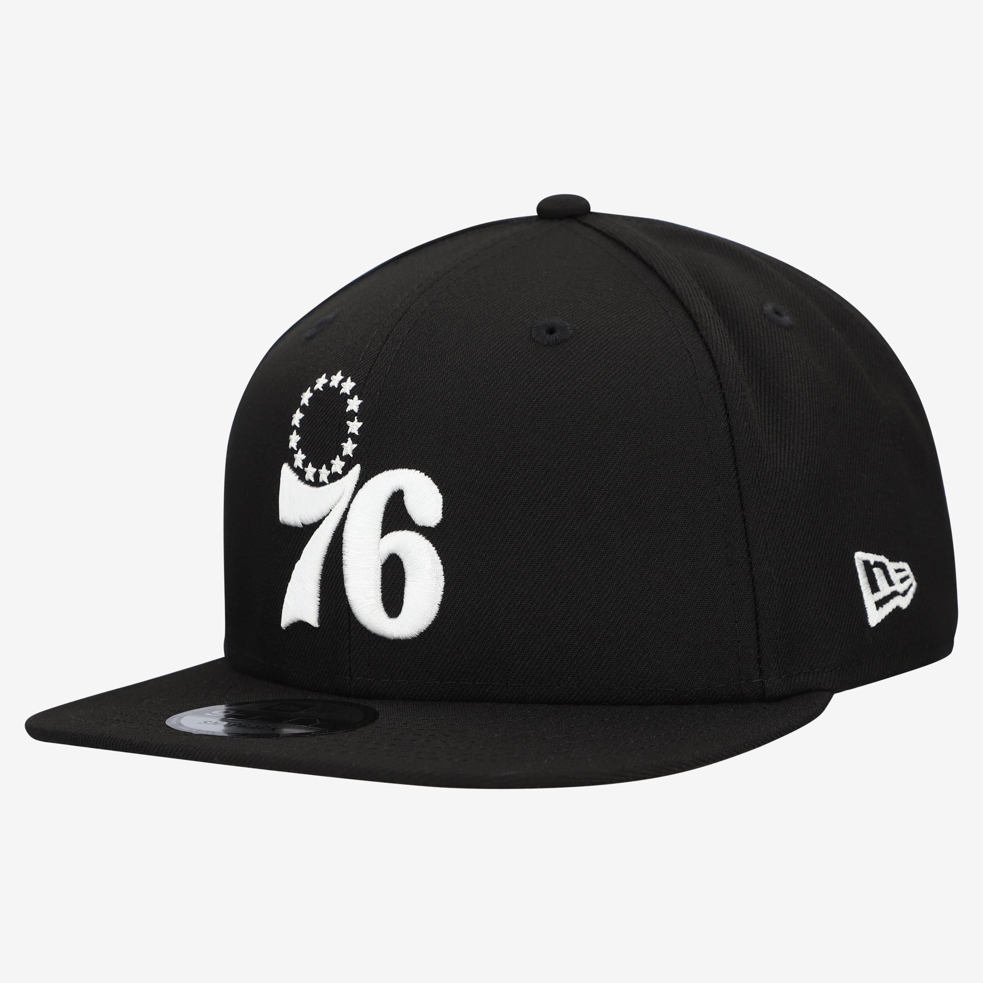 Men's New Era Black Philadelphia 76ers Team 9FIFTY Snapback Hat