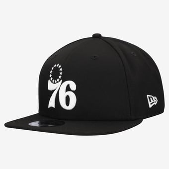 Men's New Era  Black Philadelphia 76ers Team 9FIFTY Snapback Hat