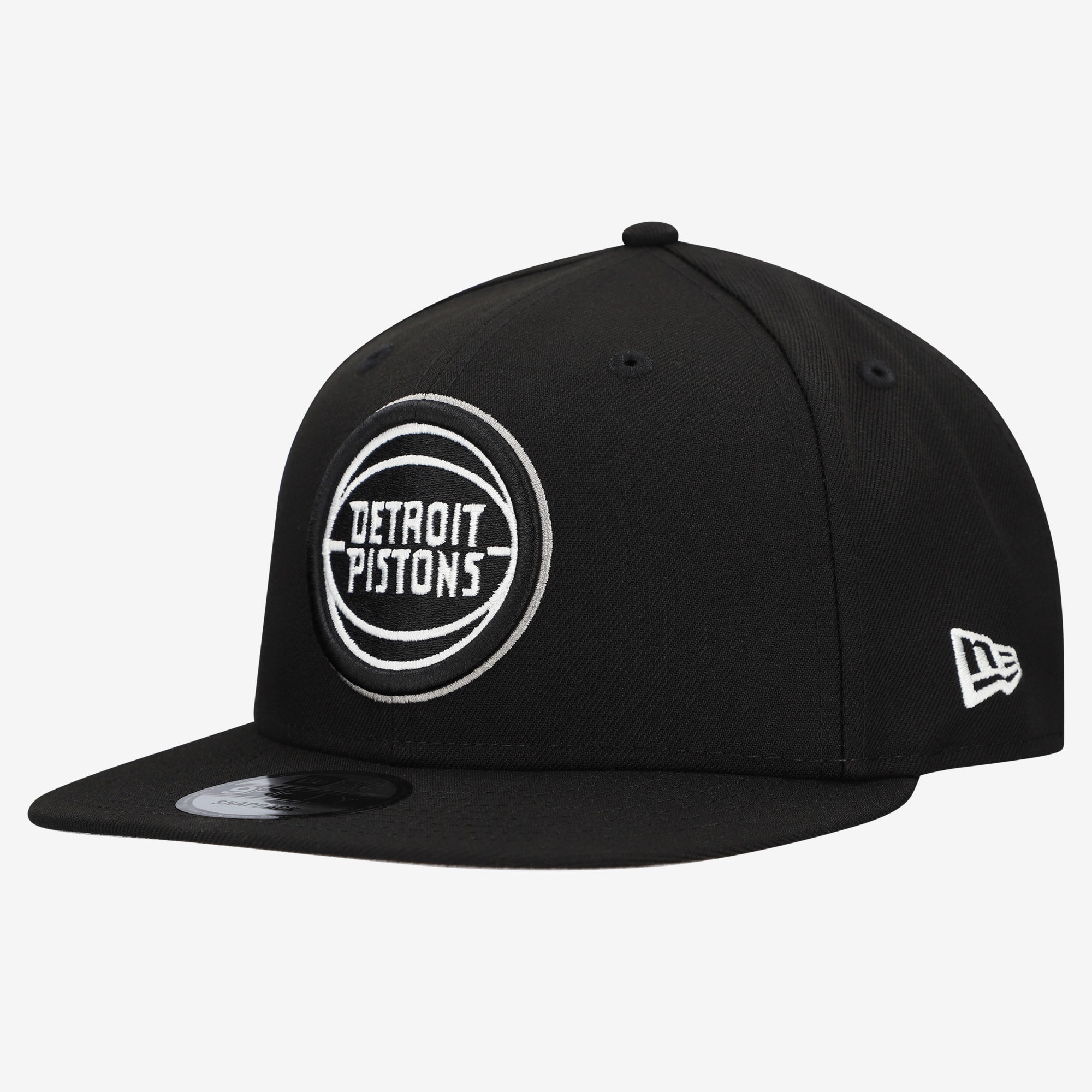Men's New Era Black Detroit Pistons Team 9FIFTY Snapback Hat