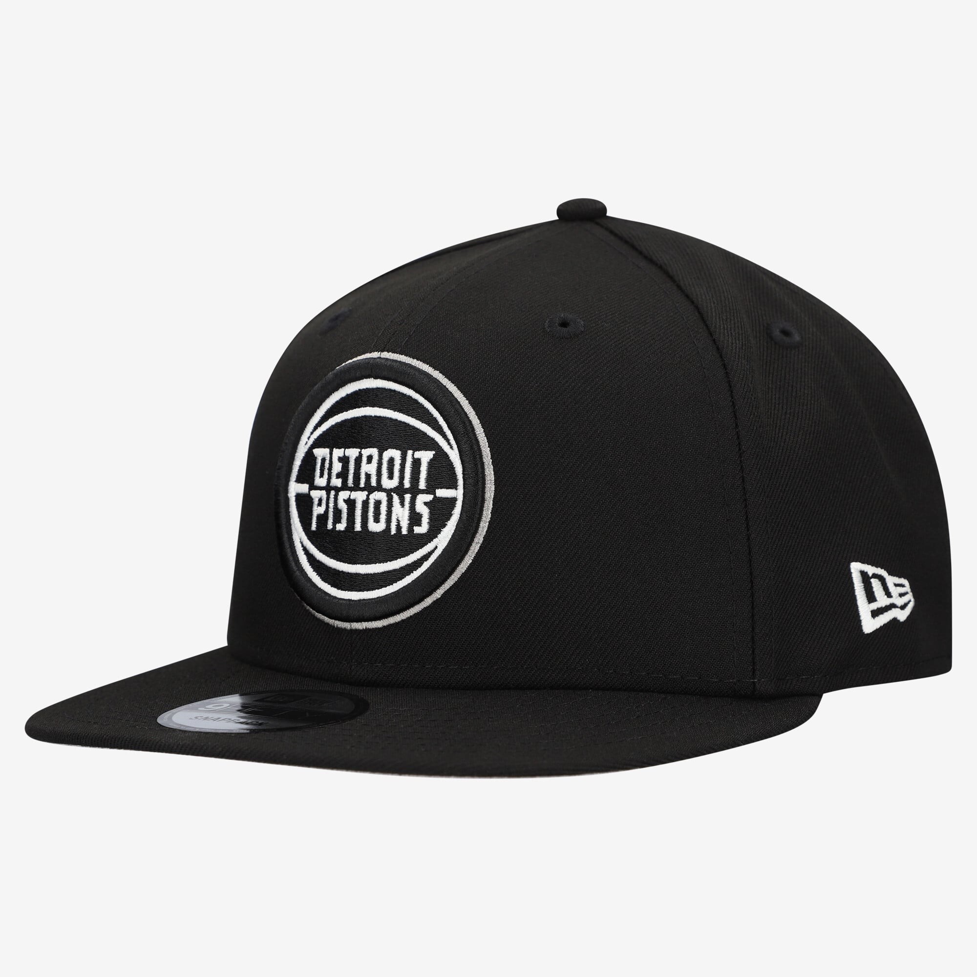 Men's New Era Black Detroit Pistons Team 9FIFTY Snapback Hat