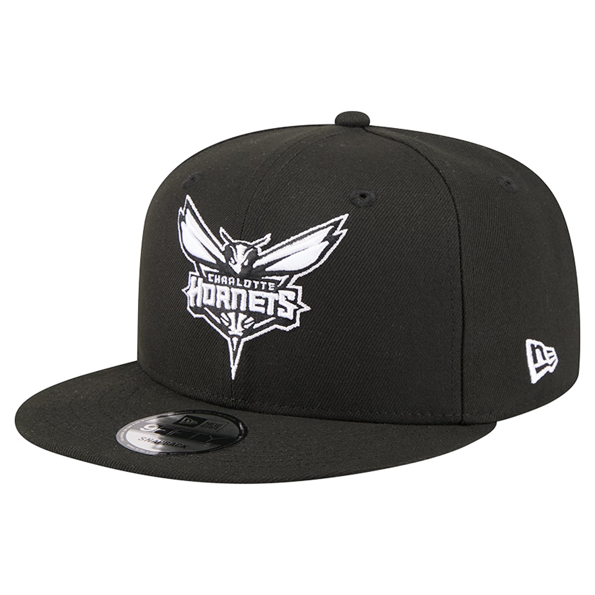 Men's New Era  Black Charlotte Hornets Team 9FIFTY Snapback Hat