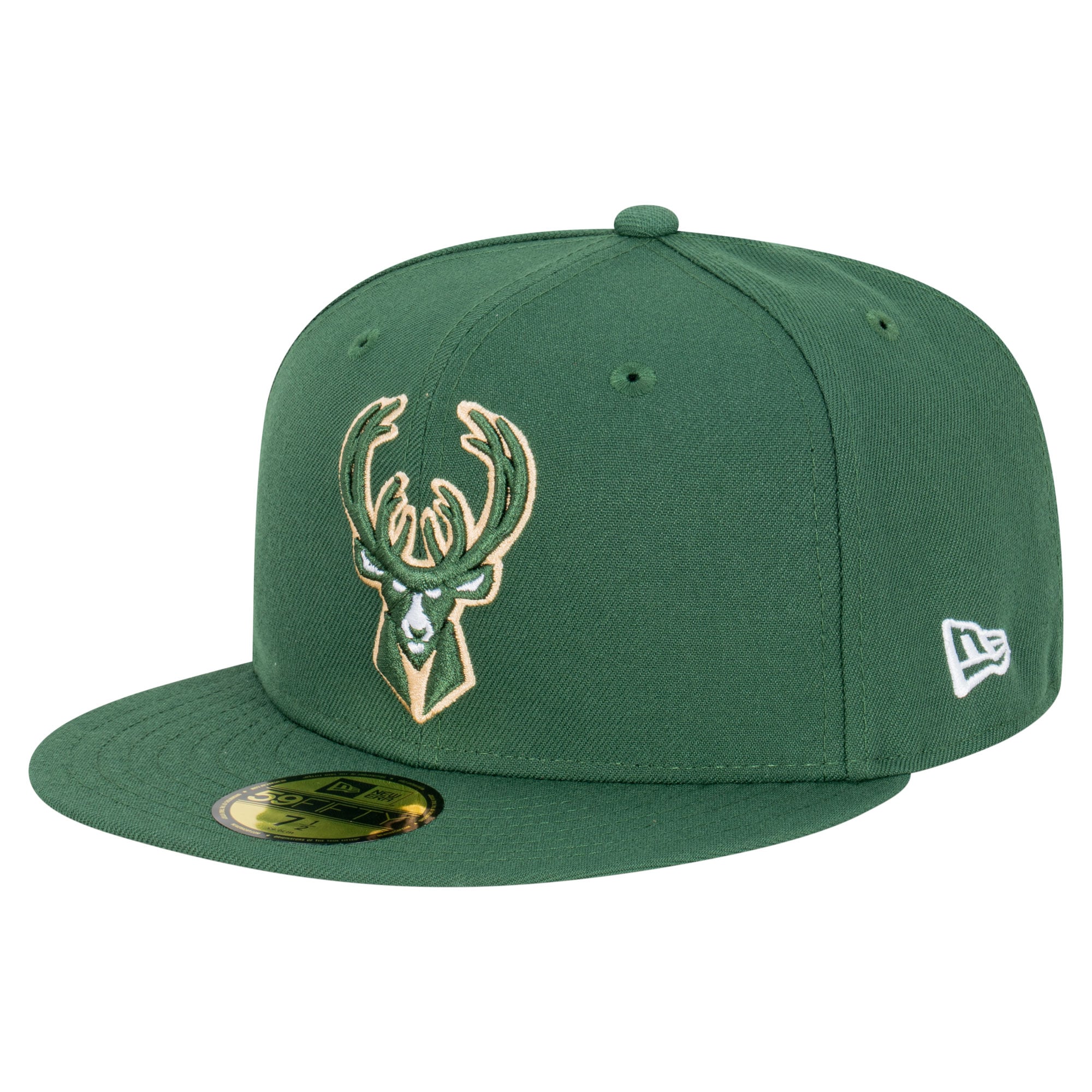 Men's New Era  Hunter Green Milwaukee Bucks Team 59FIFTY Fitted Hat