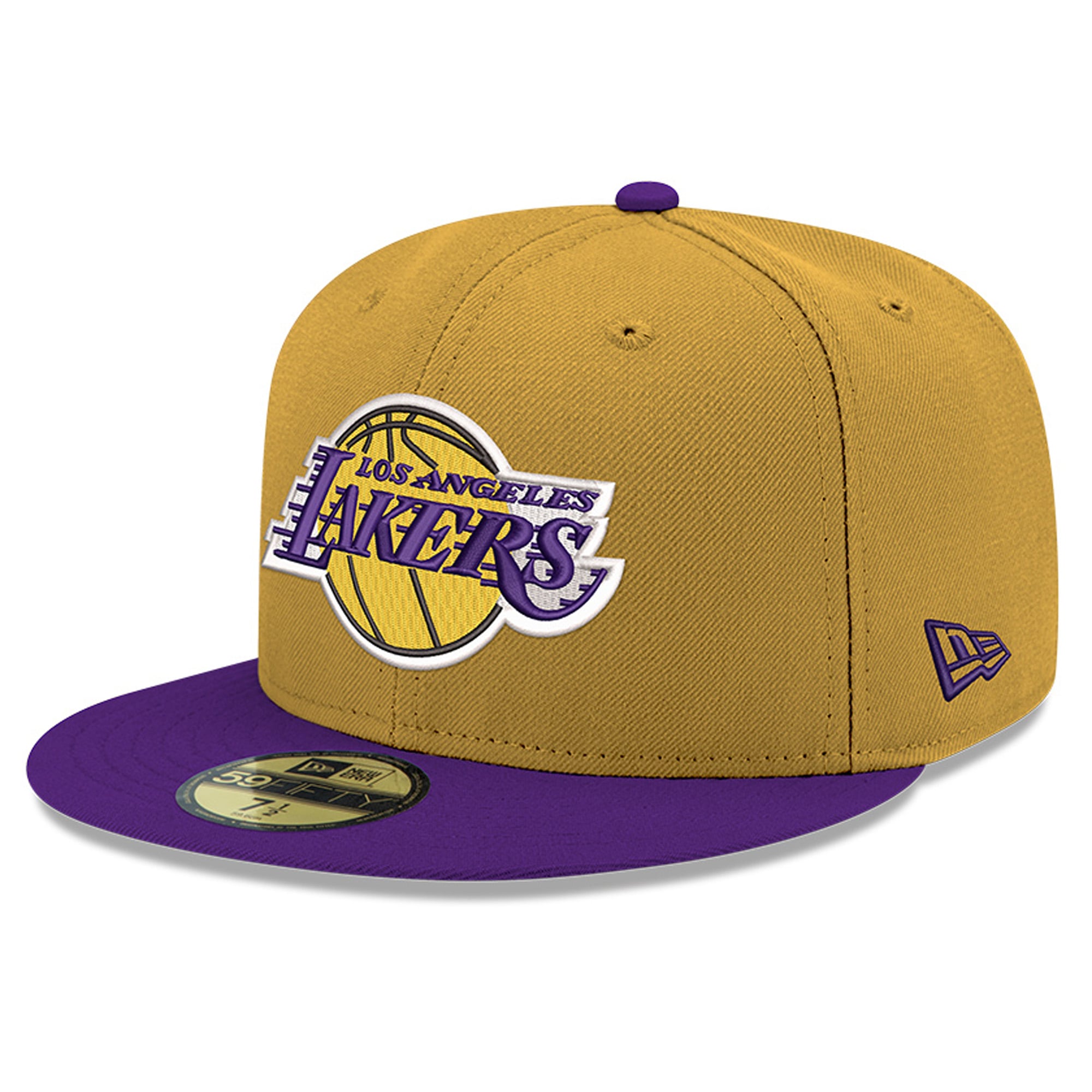 Men's New Era Gold Los Angeles Lakers Two-Tone 59FIFTY Fitted Hat
