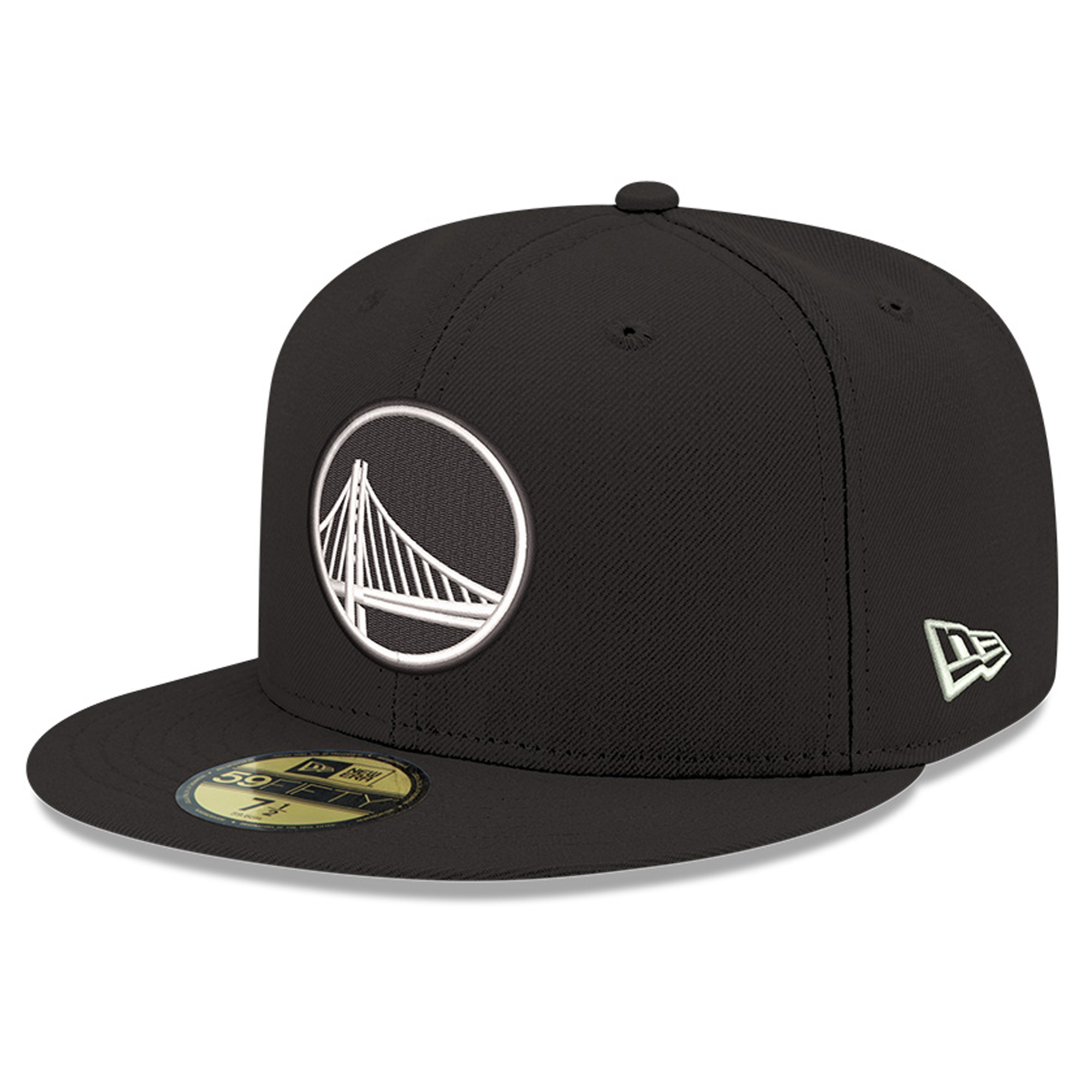 New Era Men's Black Golden State Warriors 59FIFTY Fitted Hat - Black, White