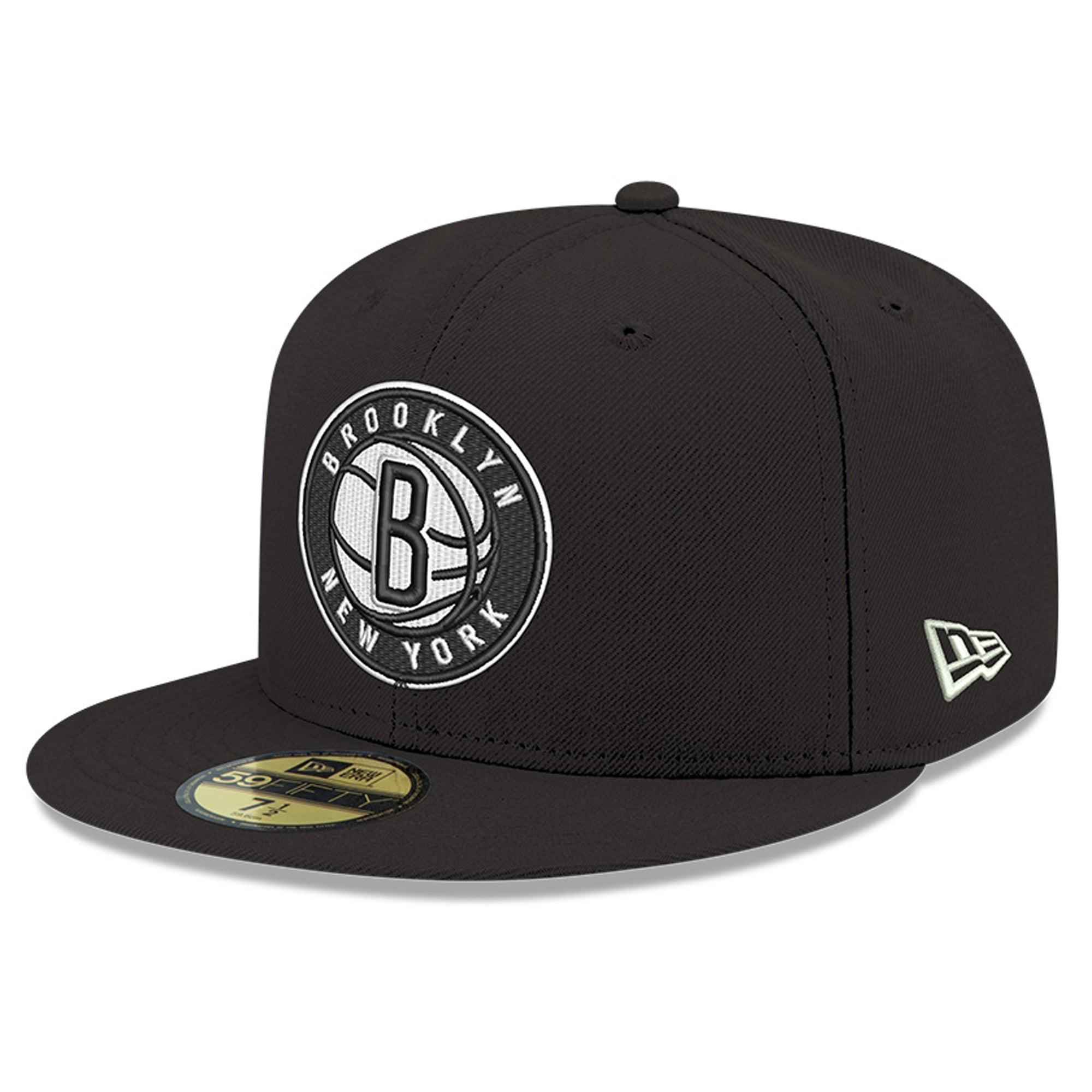 Men's New Era Black/White Brooklyn Nets 59FIFTY Fitted Hat