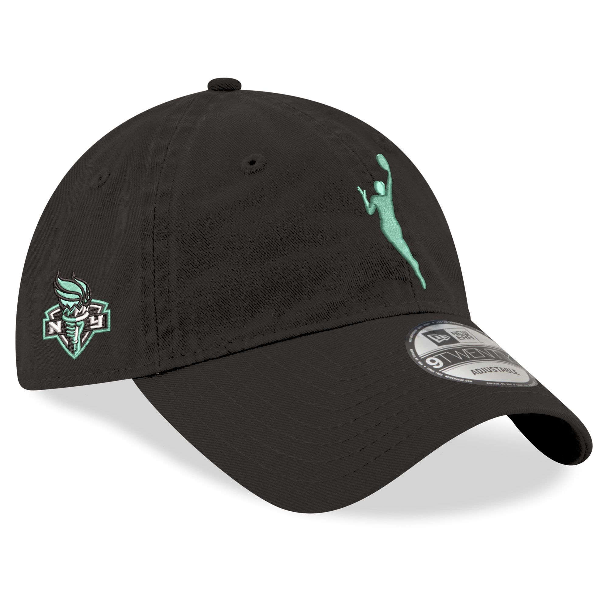 Men's New Era Black New York Liberty Logowoman 9TWENTY Adjustable Hat