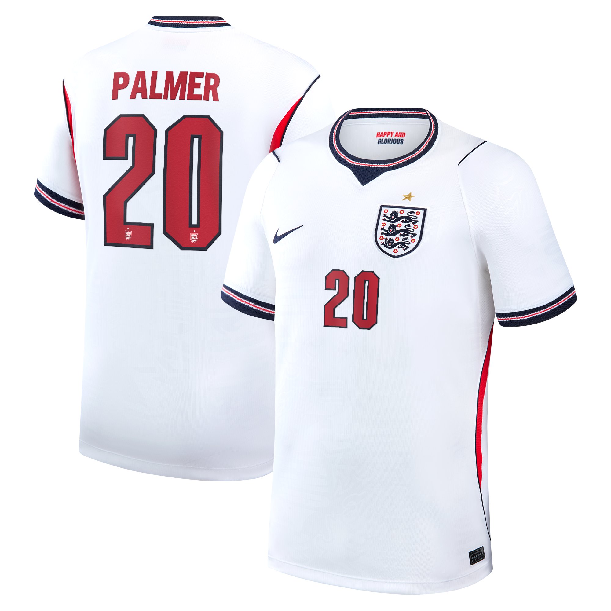 Men's Nike Cole Palmer White England National Team 2026 Home Stadium Replica Jersey