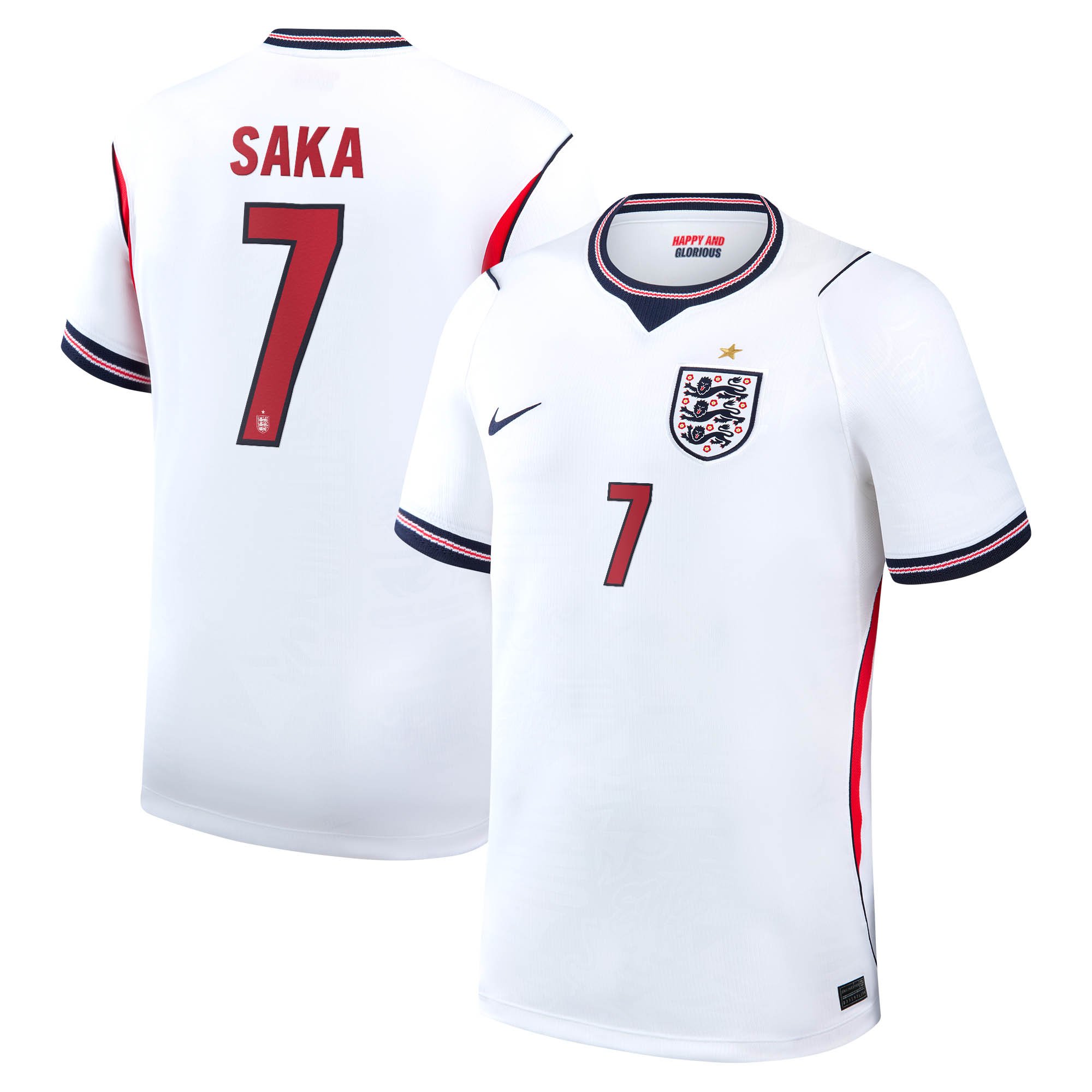 Men's Nike Bukayo Saka White England National Team 2026 Home Stadium Replica Jersey