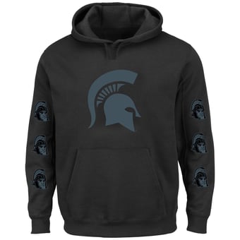 Men's Fanatics Black Michigan State Spartans Big & Tall 3-Hit Pullover Hoodie