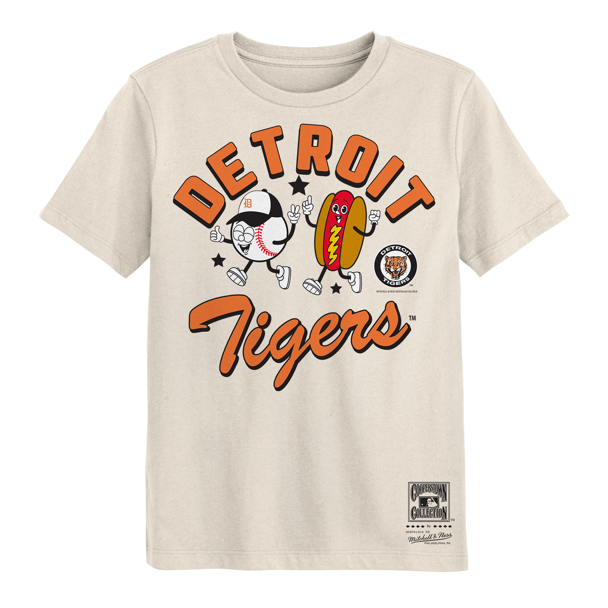 Preschool Mitchell & Ness  Natural Detroit Tigers Snack T-Shirt