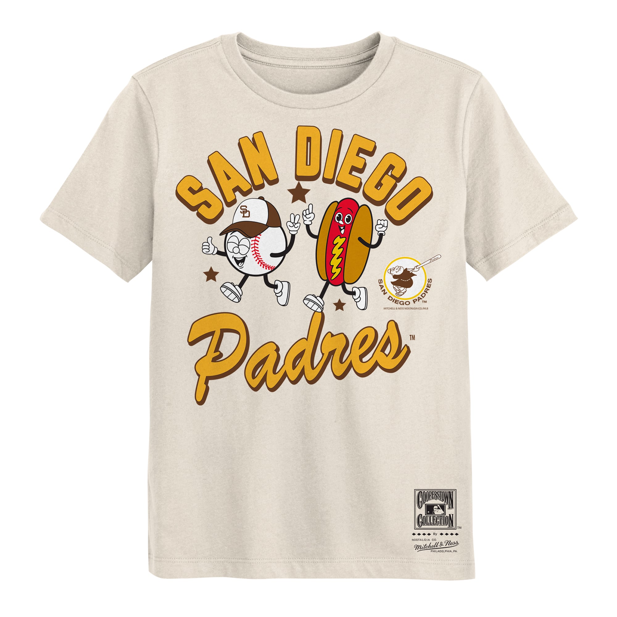 Preschool Mitchell & Ness Natural San Diego Padres Snack T-Shirt
