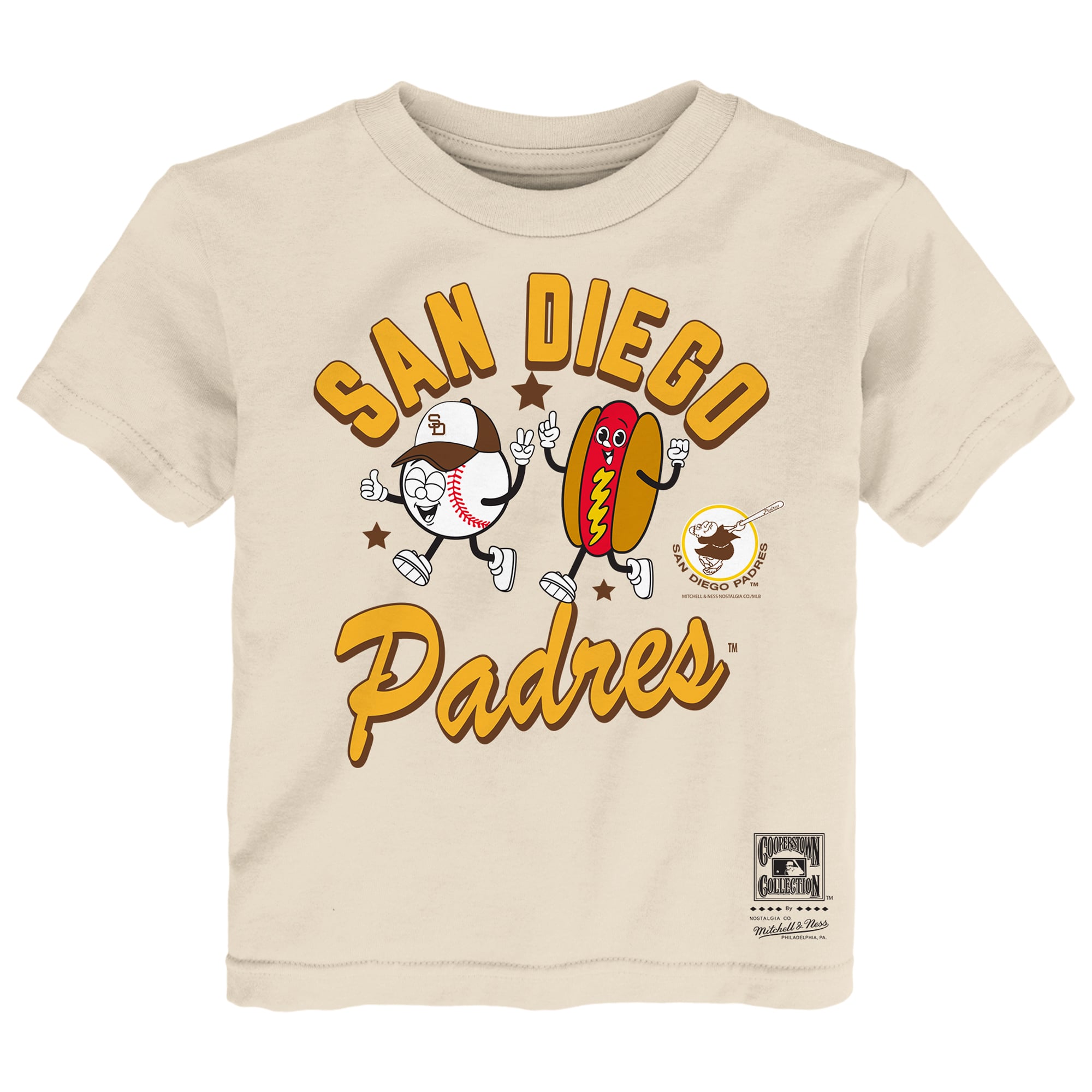 Toddler Mitchell & Ness  Natural San Diego Padres Snack T-Shirt
