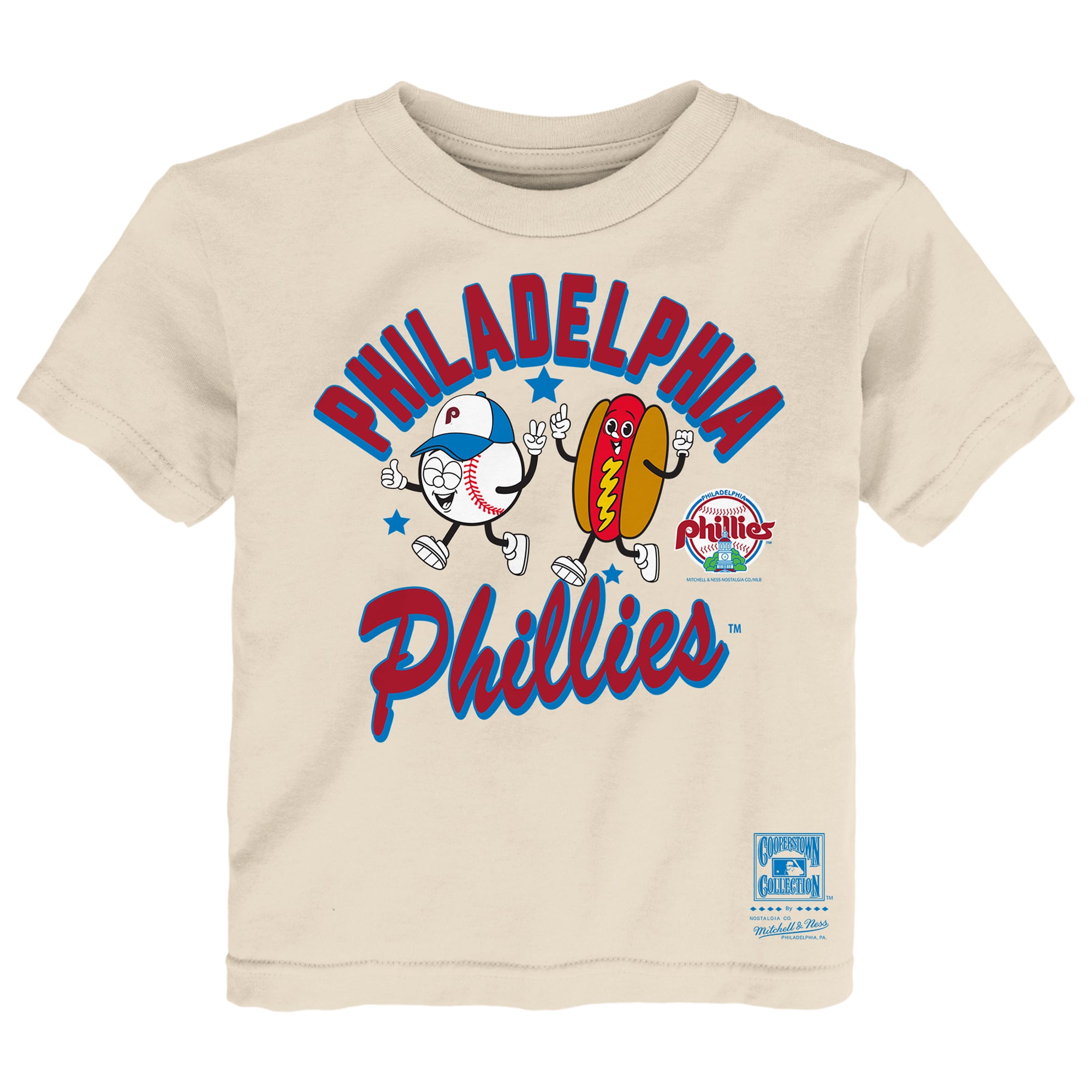Toddler Mitchell & Ness  Natural Philadelphia Phillies Snack T-Shirt