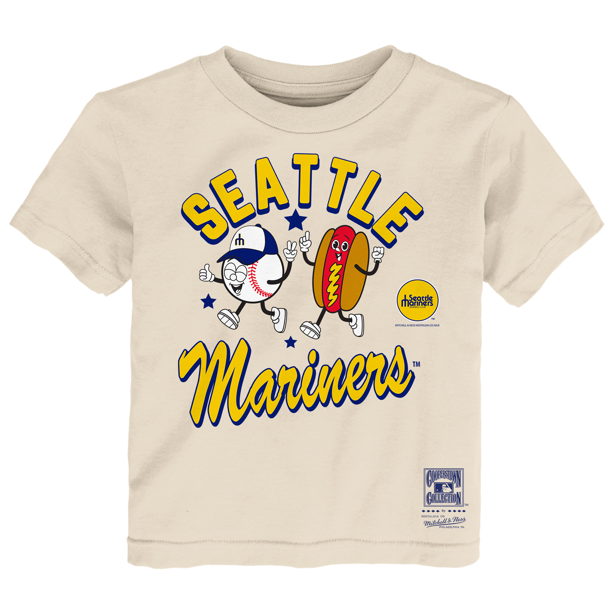 Toddler Mitchell & Ness  Natural Seattle Mariners Snack T-Shirt