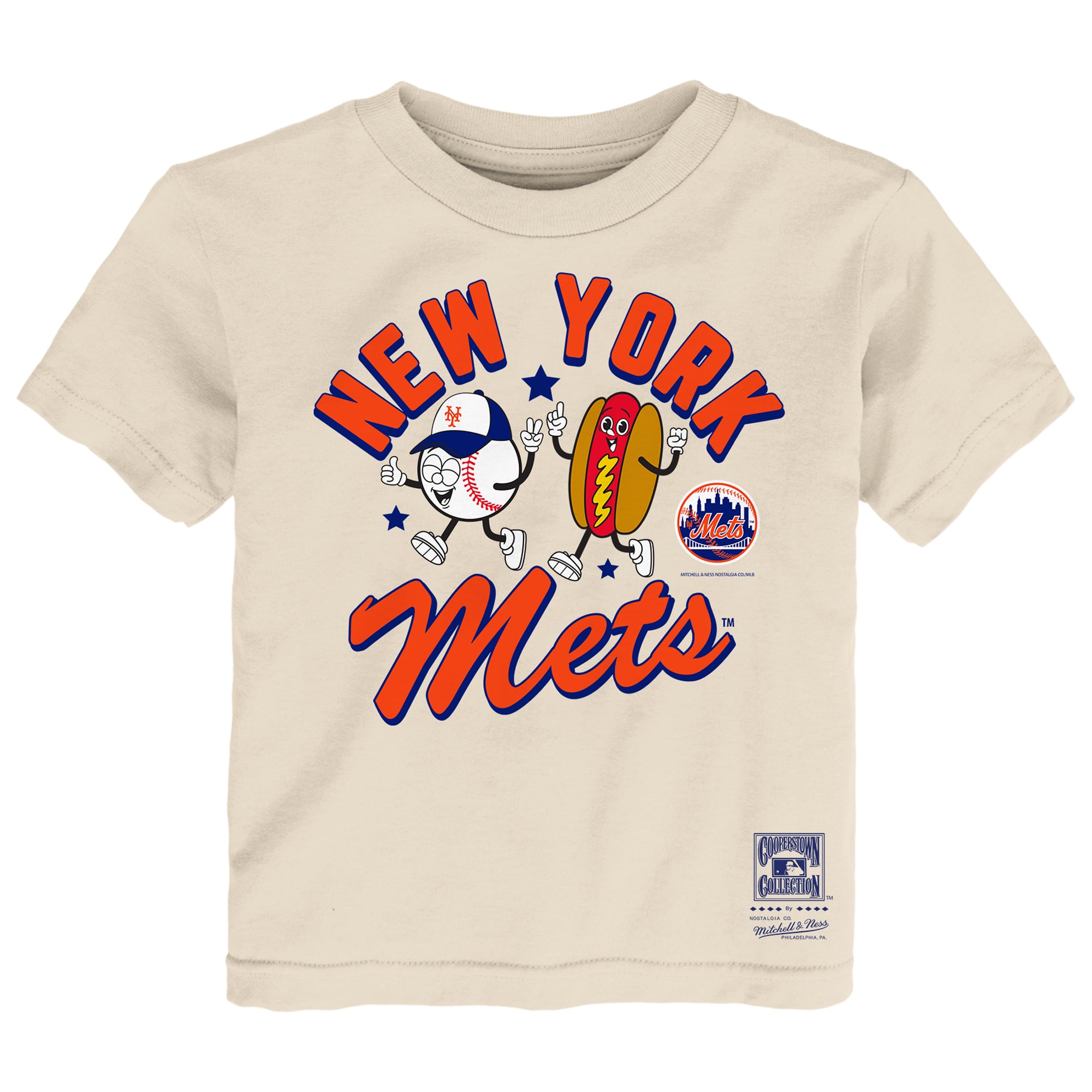 Toddler Mitchell & Ness  Natural New York Mets Snack T-Shirt