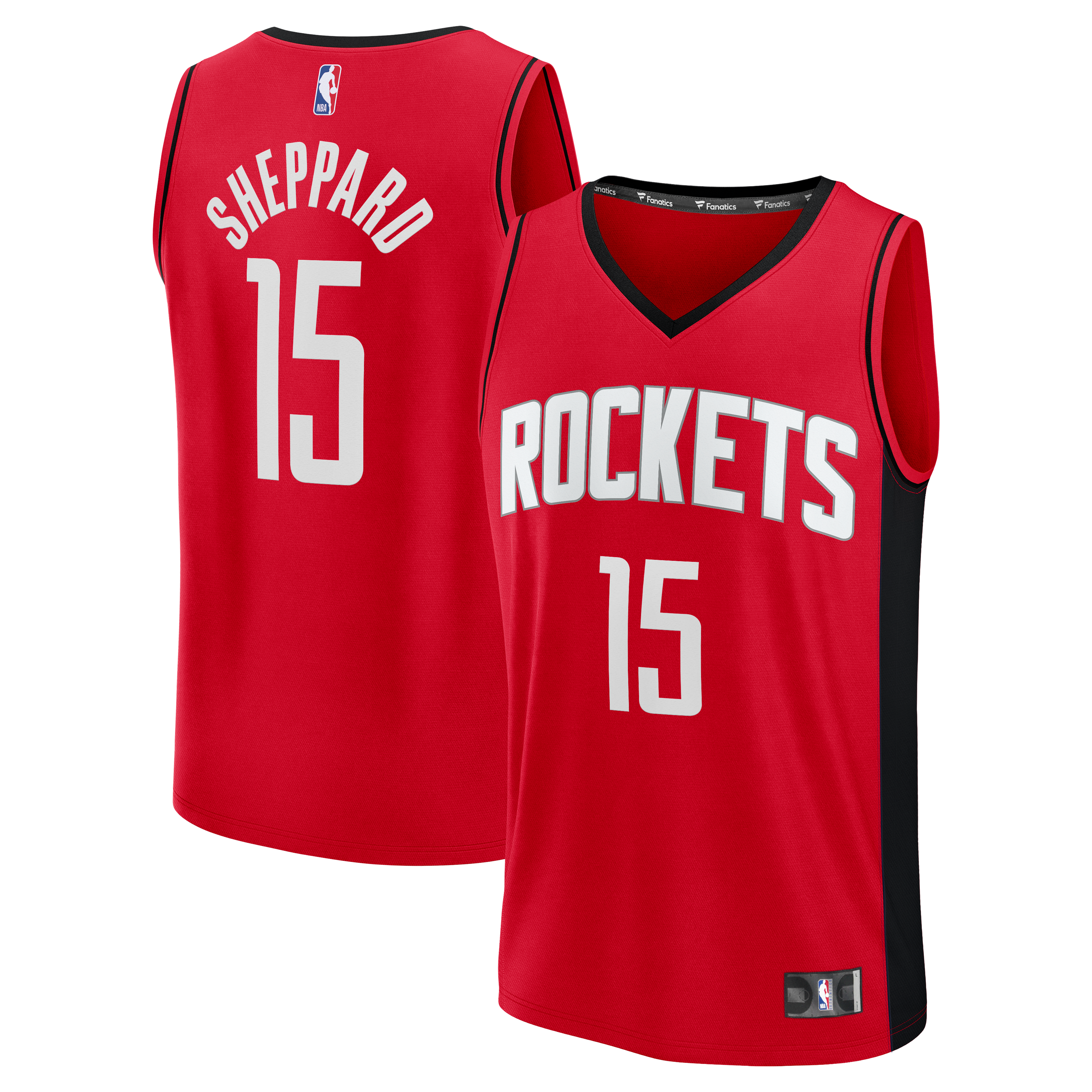 Men's Fanatics Reed Sheppard Red Houston Rockets Fast Break Replica Jersey - Icon Edition