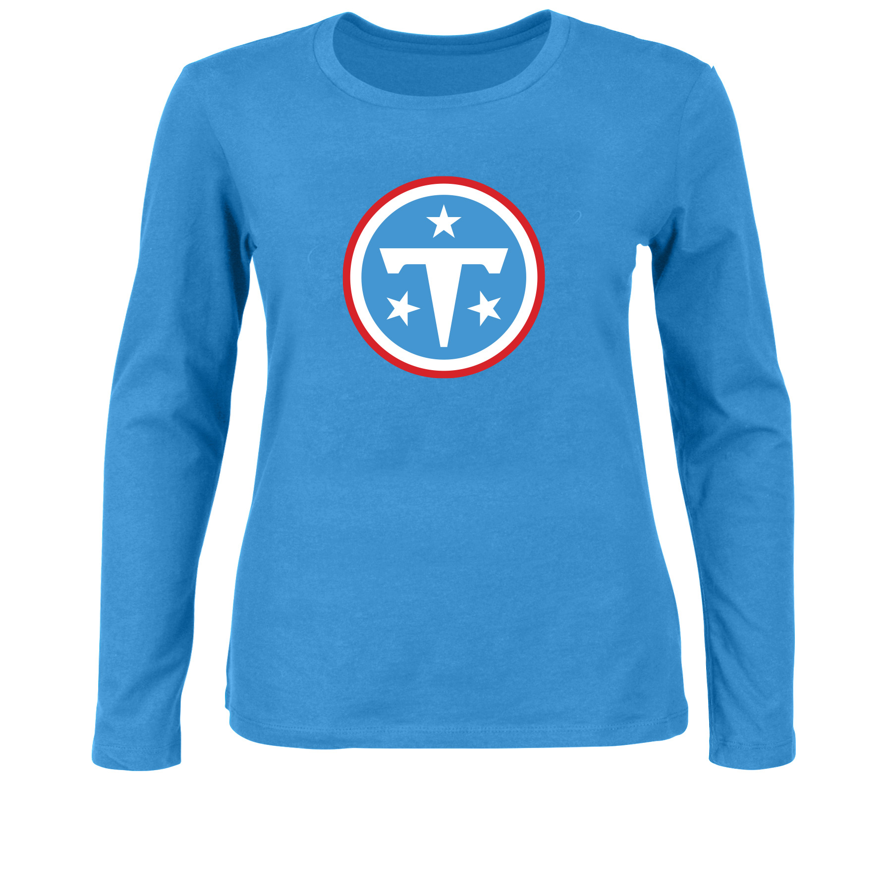 Women's Fanatics Light Blue Tennessee Titans Plus Size Primary Logo Long Sleeve T-Shirt